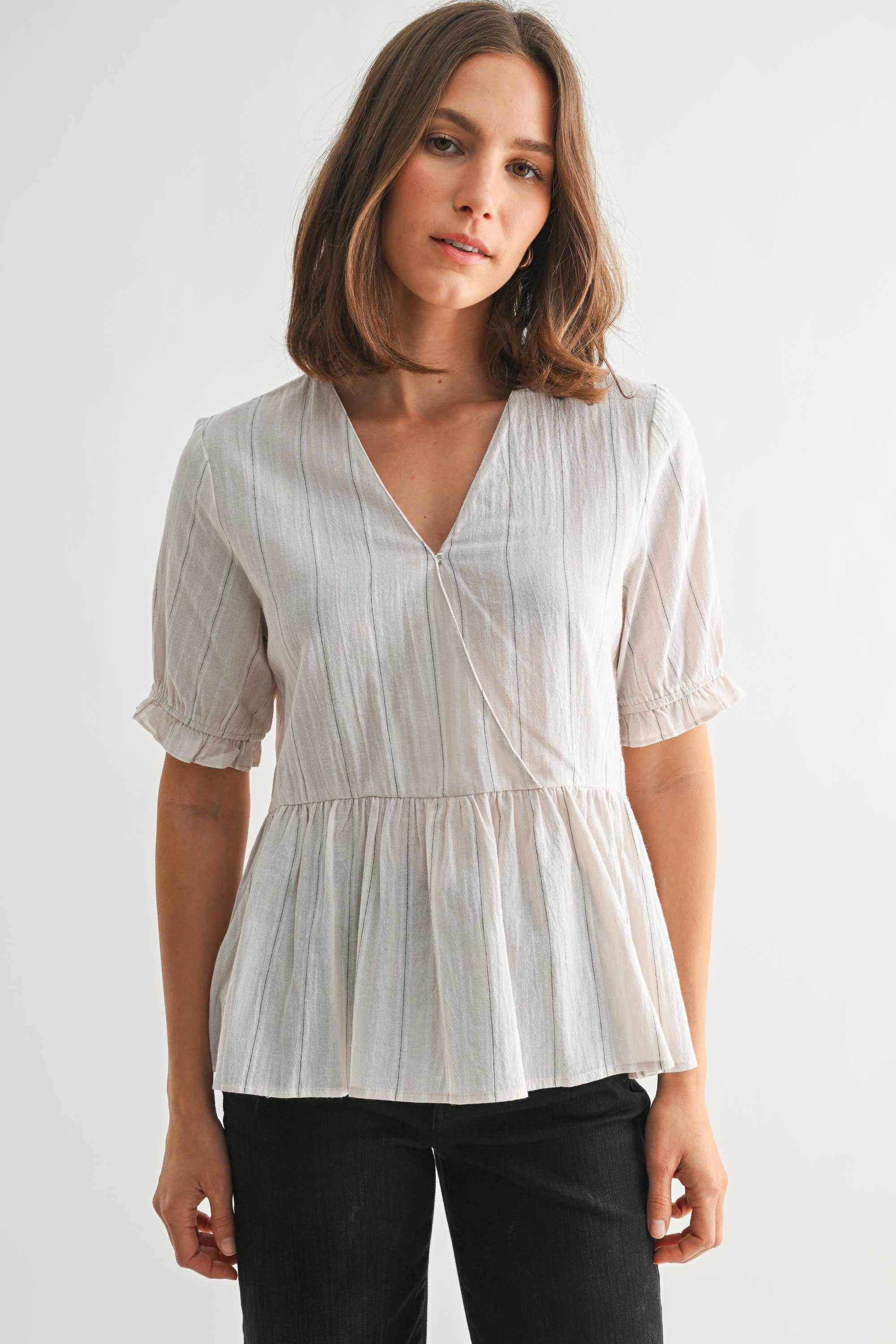 Striped Peplum Top