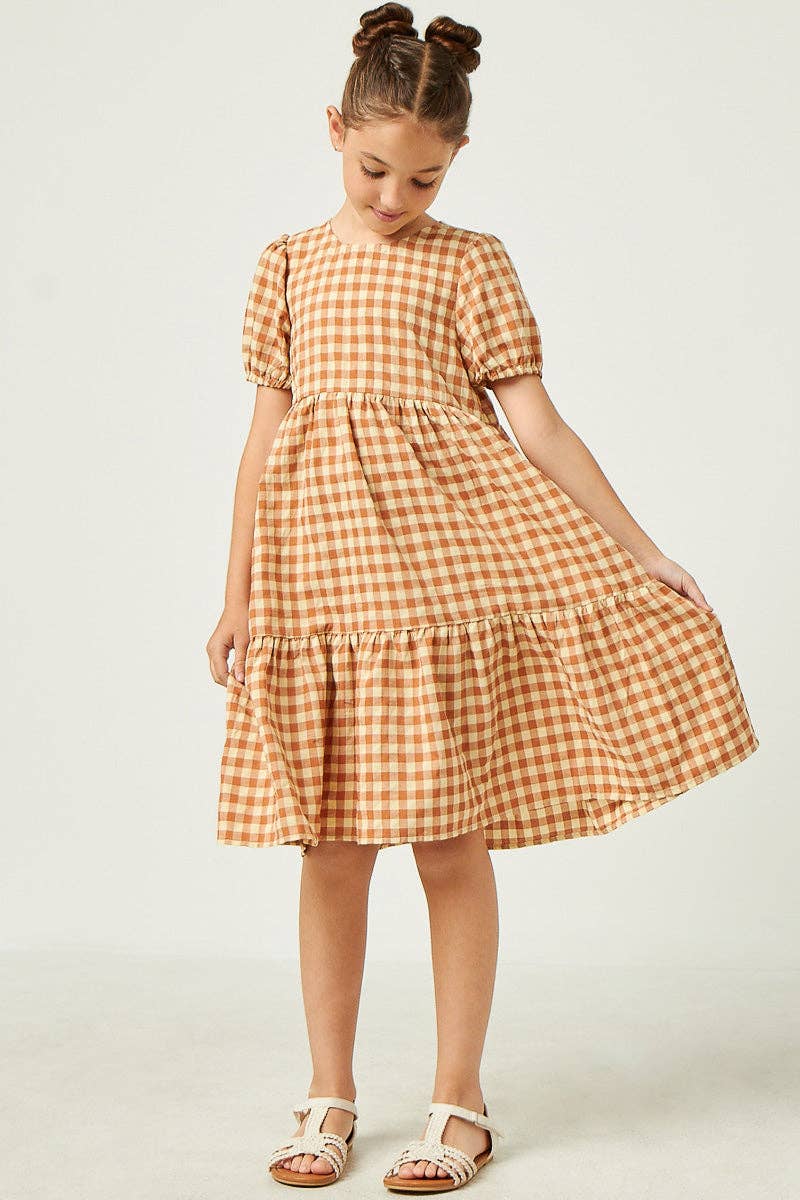 Golden Gingham Dress
