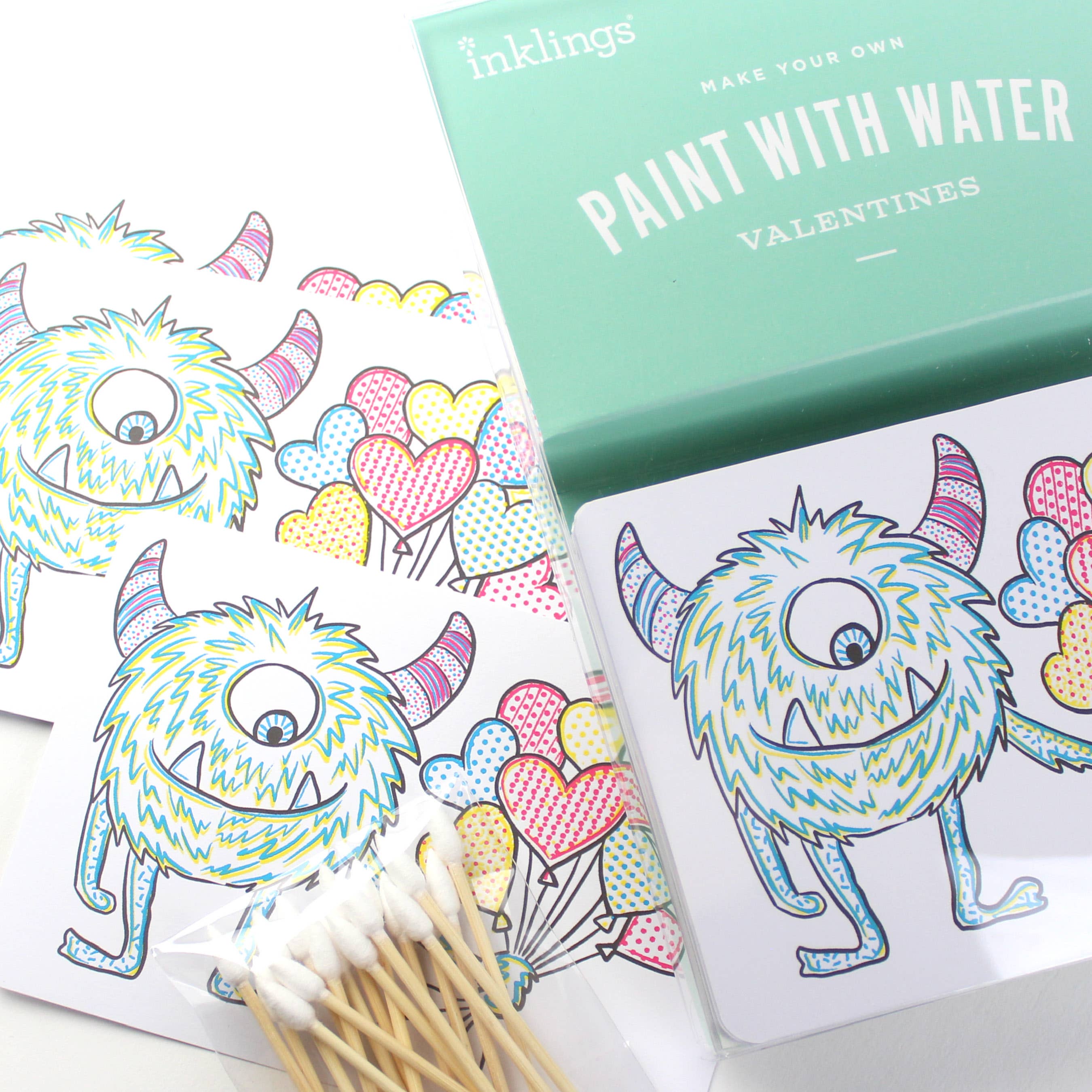 Paint with Water Valentine Cards | Monster