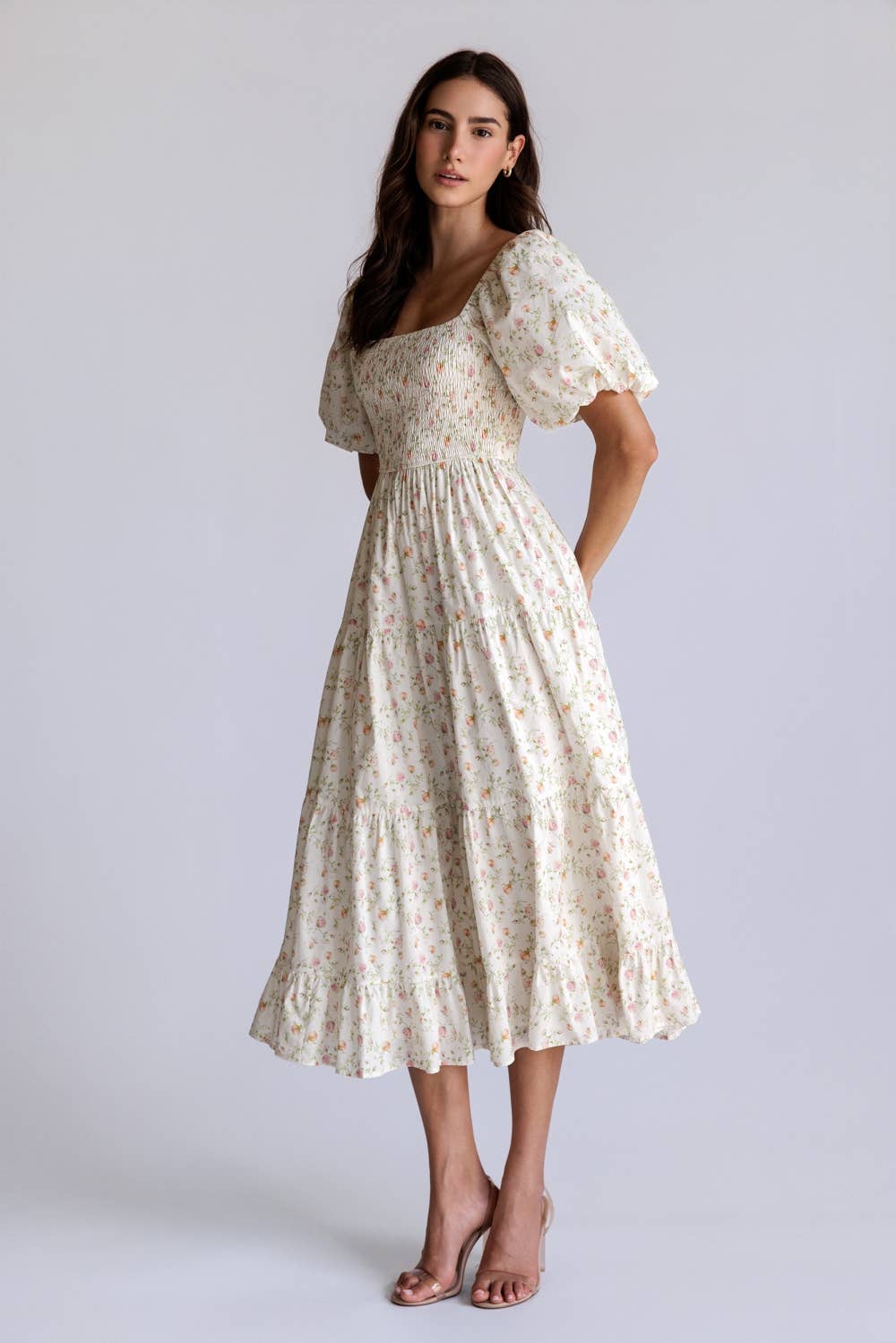 Penelope Floral Smocked Midi Dress