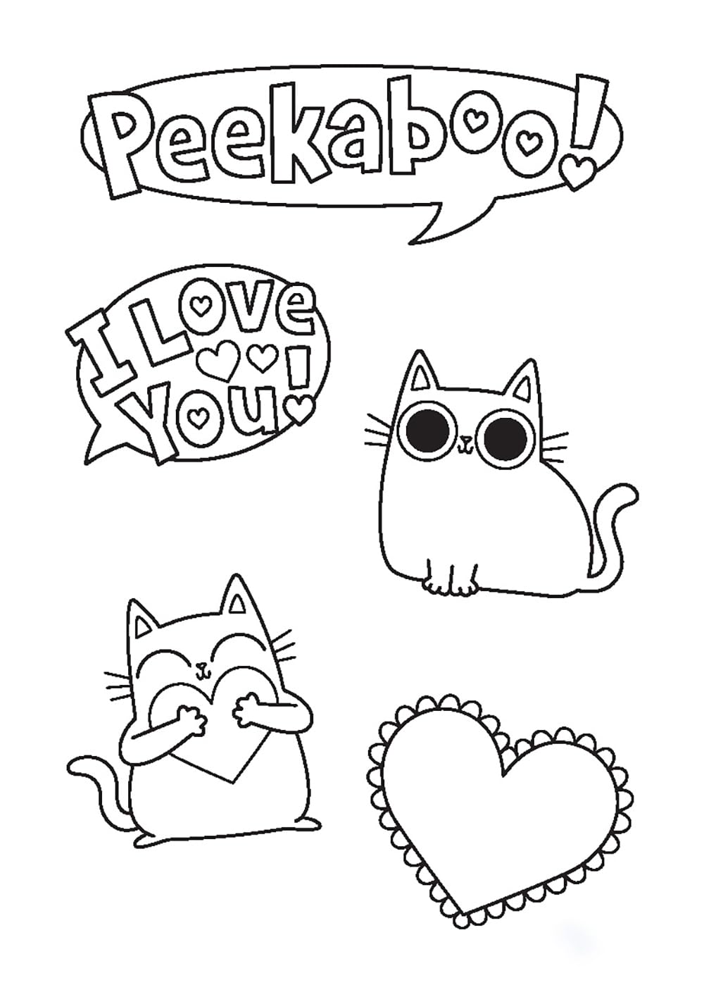 Super Simple Color Your Own Stickers: Peekaboo, I Love You!