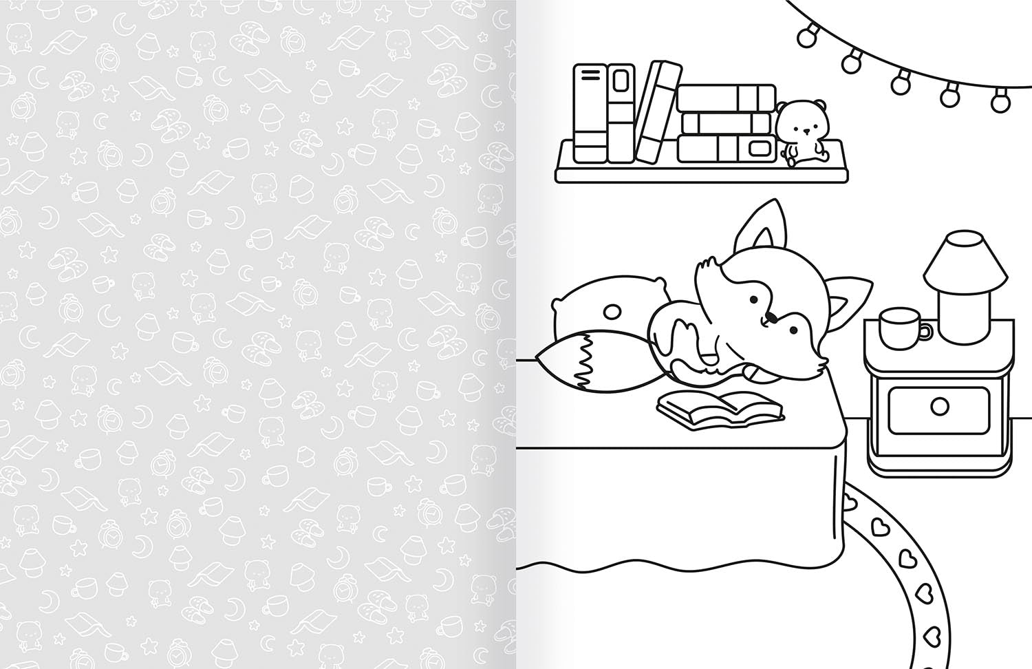 Cozy World Comfy Dreams: Easy Coloring and Sticker Scene