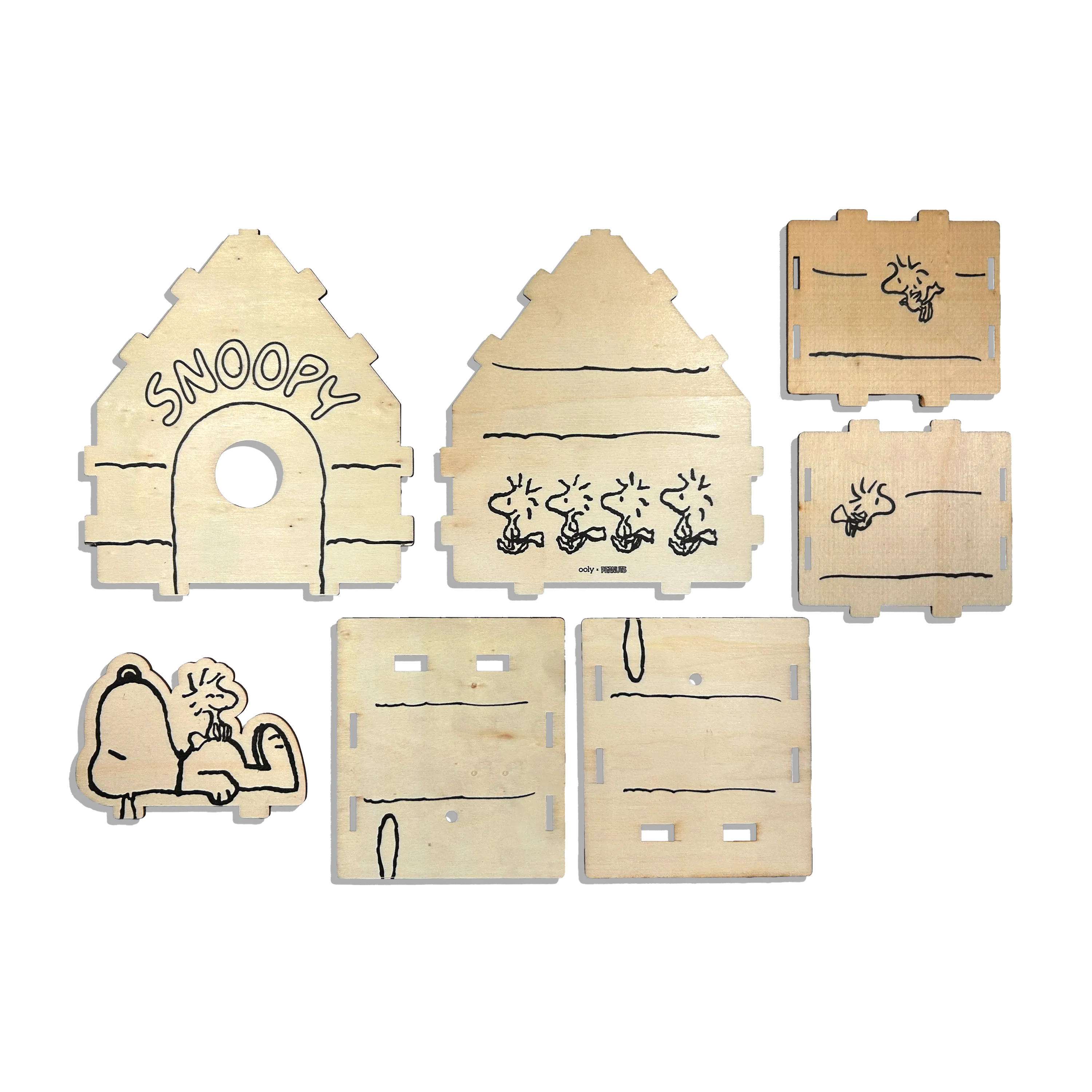 OOLY x Peanuts - Color-in' Wooden Birdhouse Kit