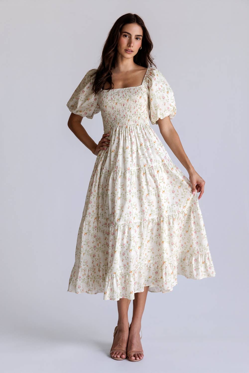 Penelope Floral Smocked Midi Dress