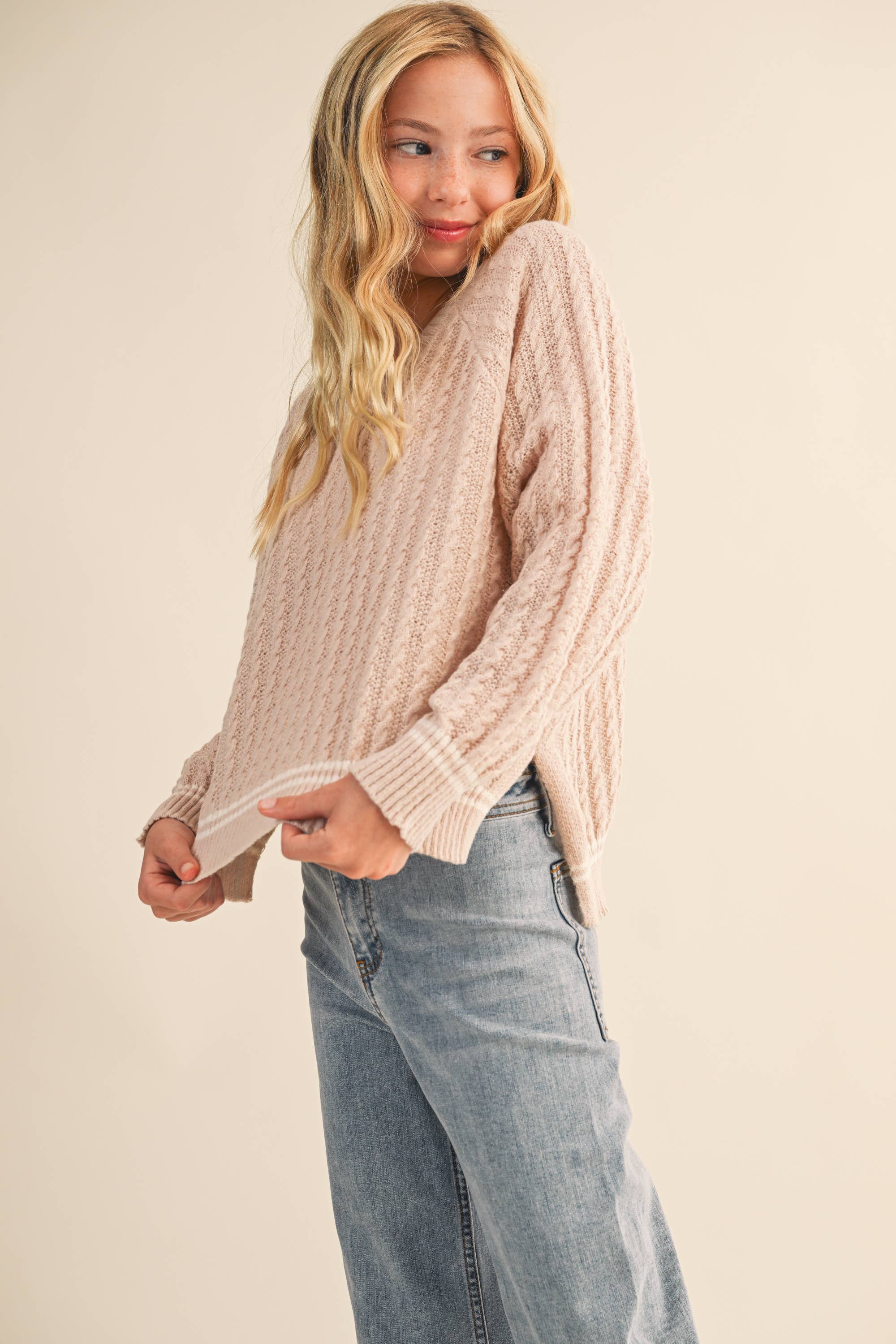 Tween Cable Sweater