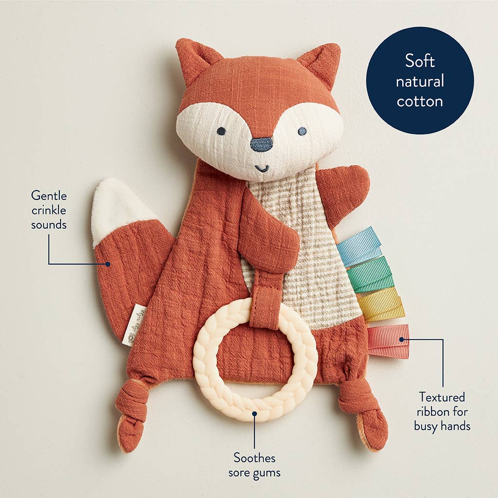 Fox Bitzy Crinkle™ Sensory Toy with Teether