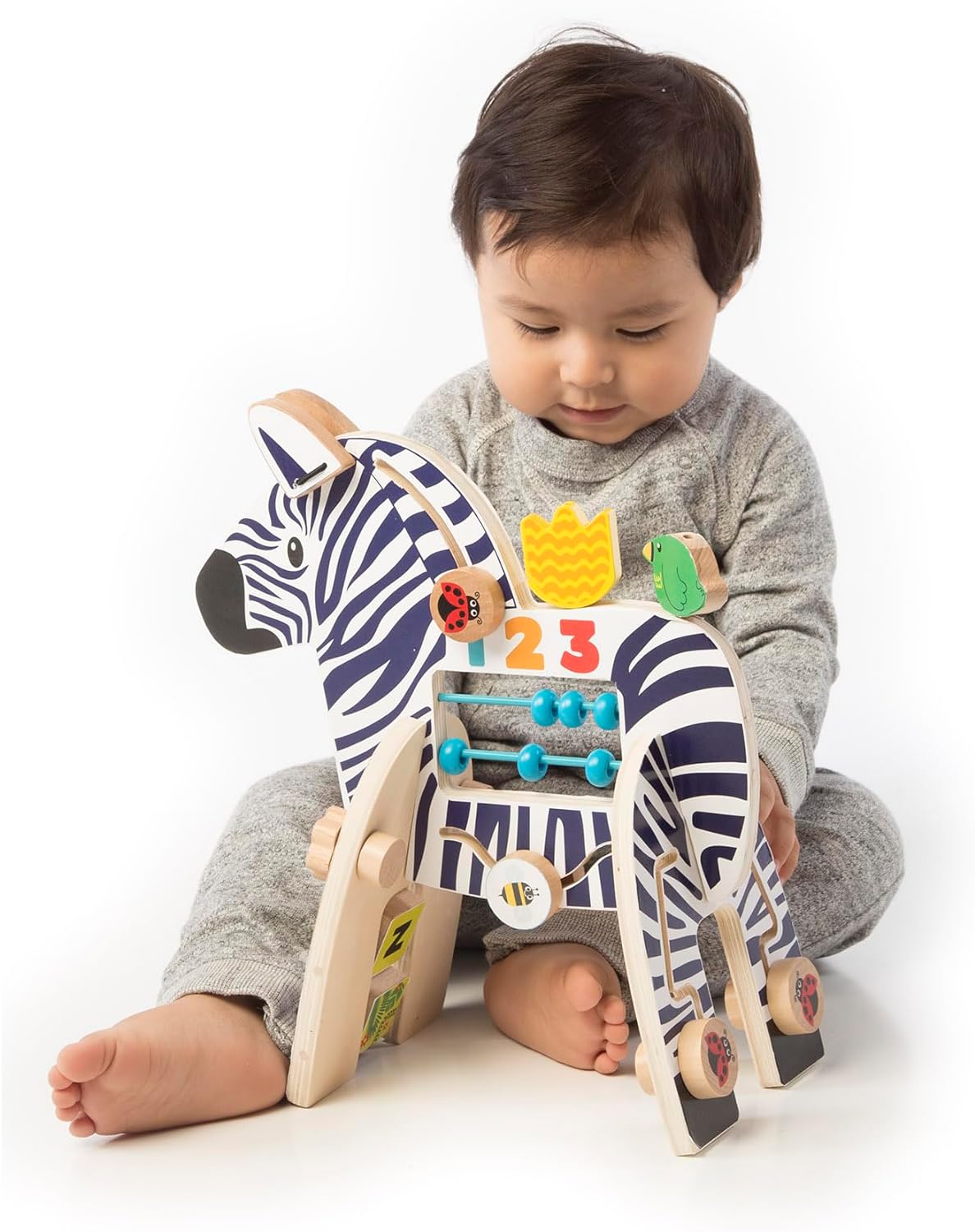 Safari Zebra Wooden Toddler Activity Toy