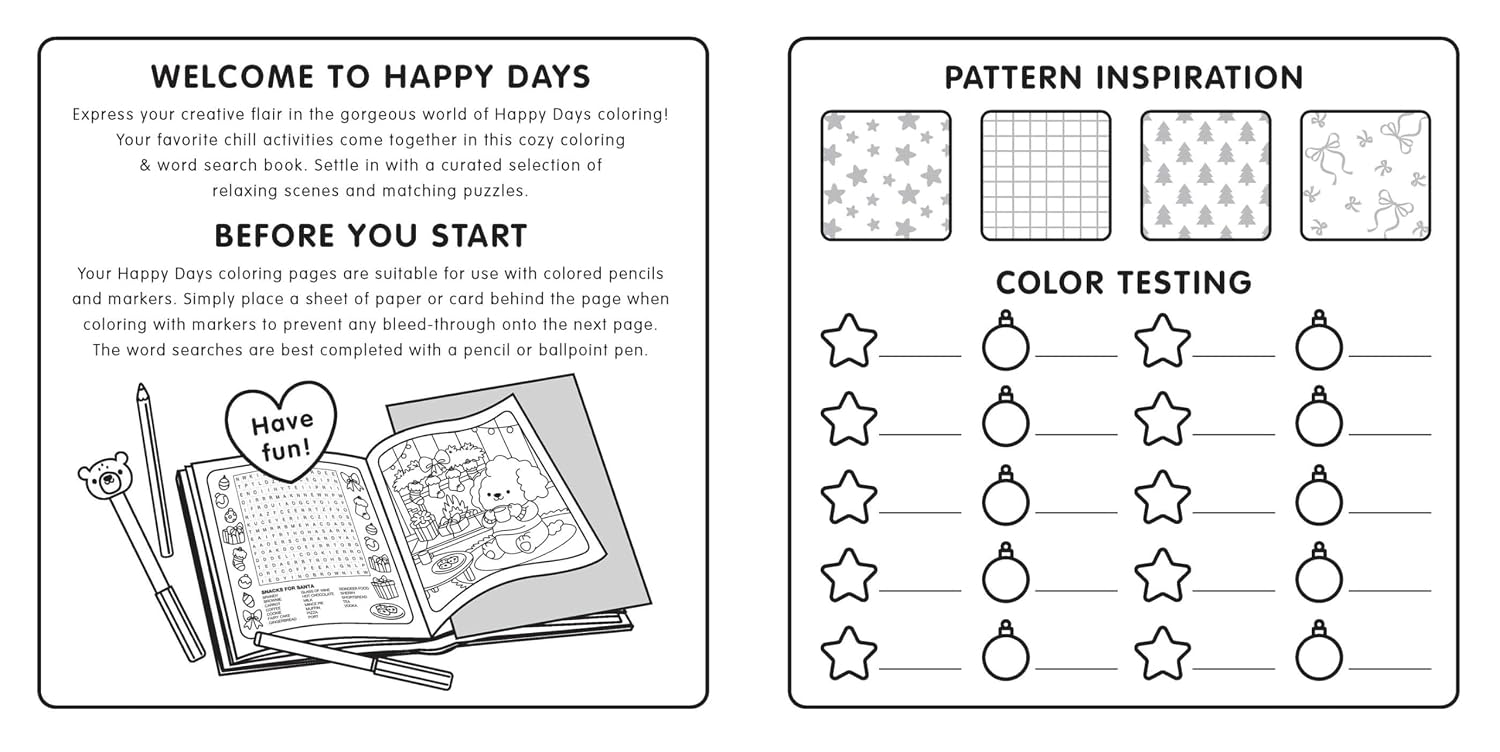 Bright Cuties: Christmas Cozy Coloring & Word Search