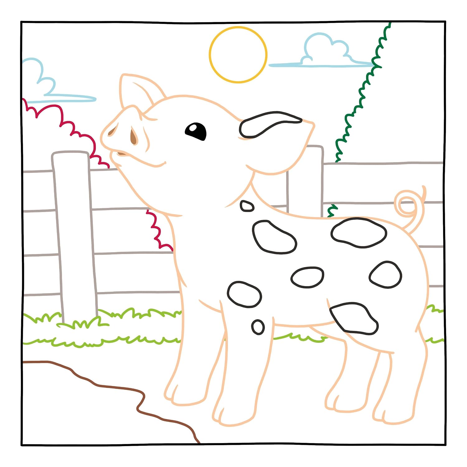 Magic Paper Coloring Book: Baby Animals