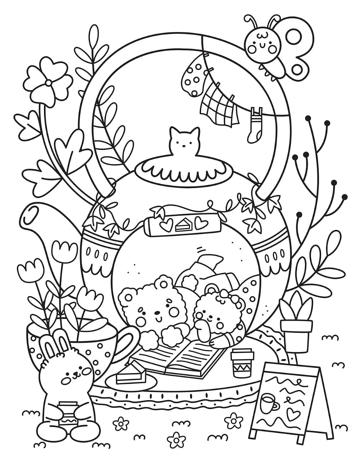 Creative Coloring: Cozy Café Mini-Coloring Kit