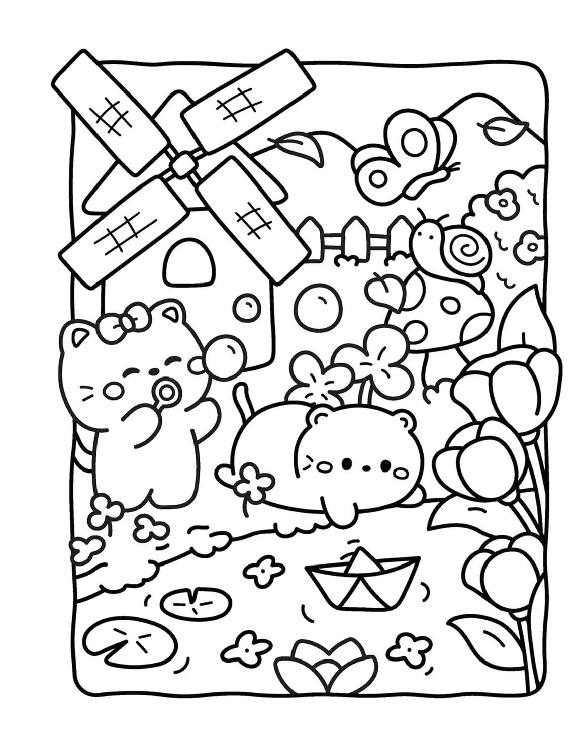 Cozy Springtime Glow-in-the-Dark Coloring