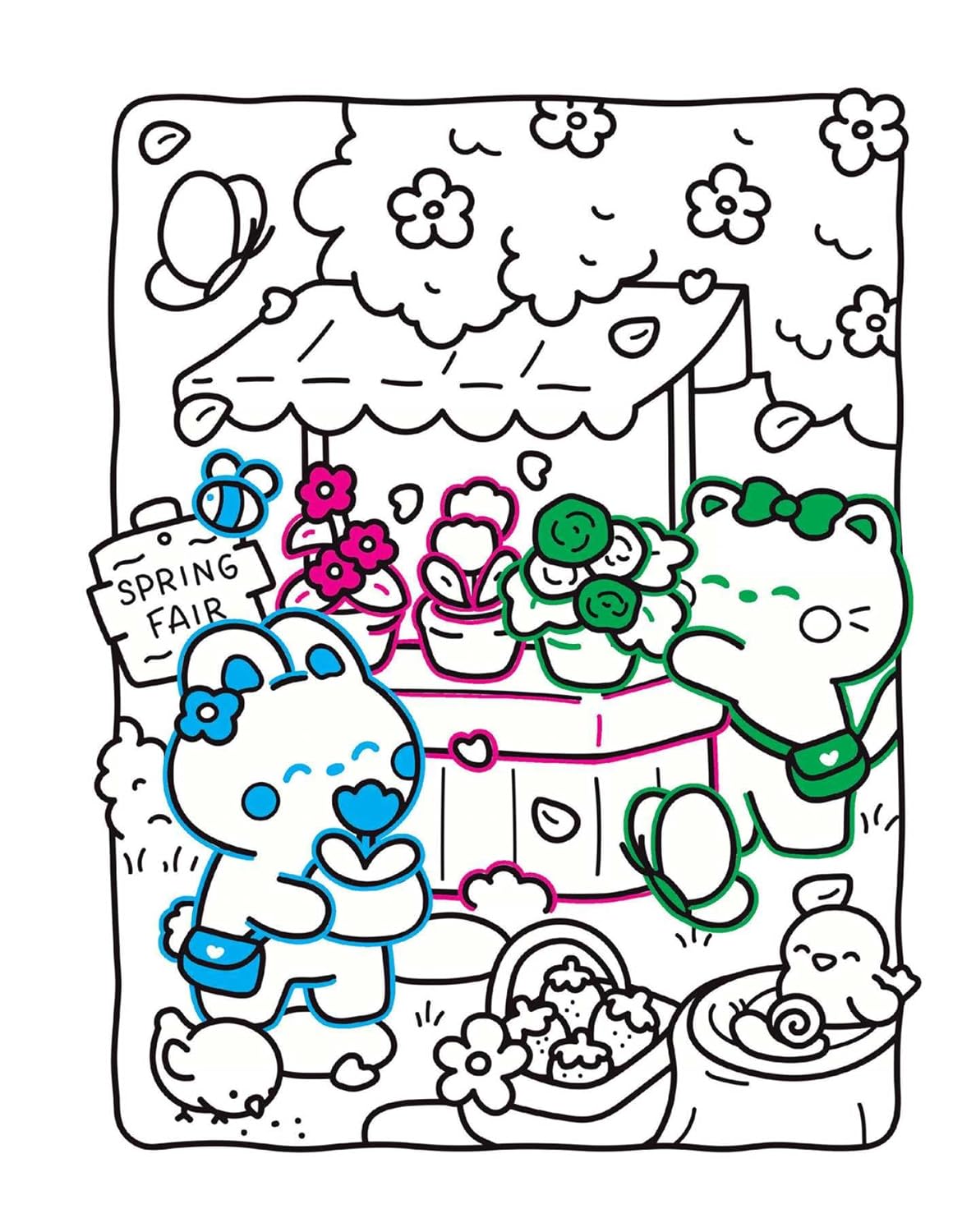 Cozy Springtime Glow-in-the-Dark Coloring