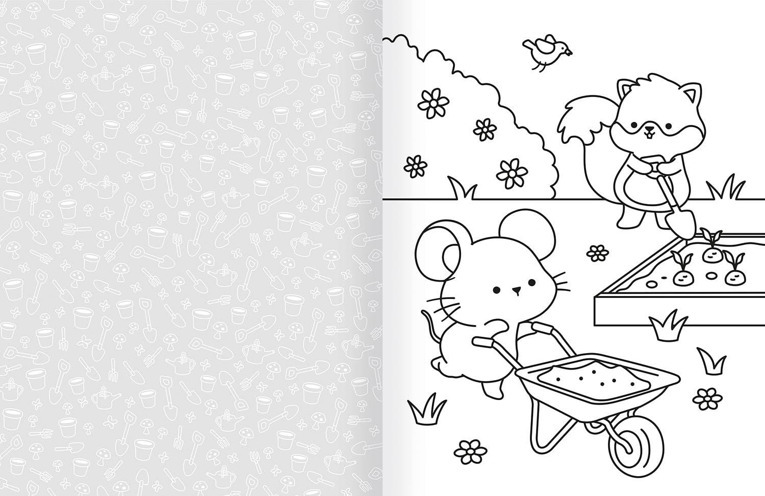 Cozy World Comfy Garden: Easy Coloring and Sticker Scene