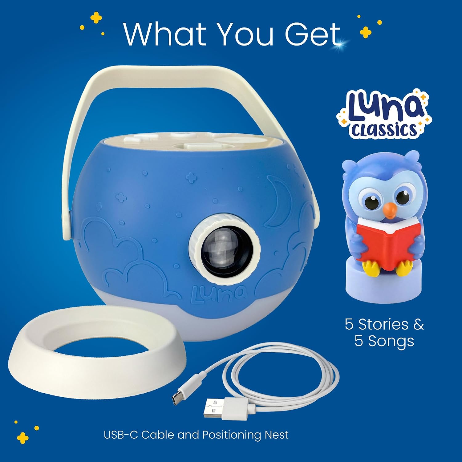 Luna - Kids Book Projector Blue
