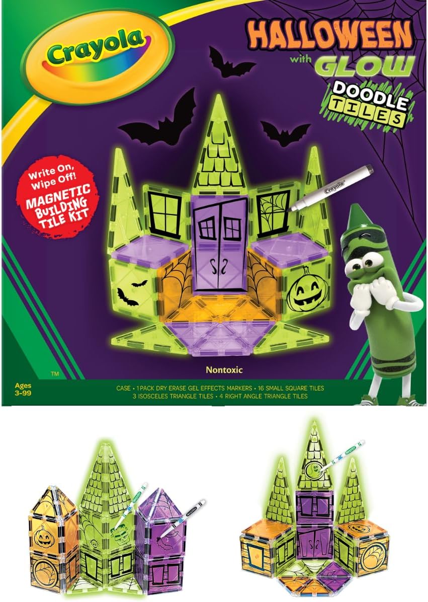 Crayola Halloween Glow Doodle Magnetic Tiles