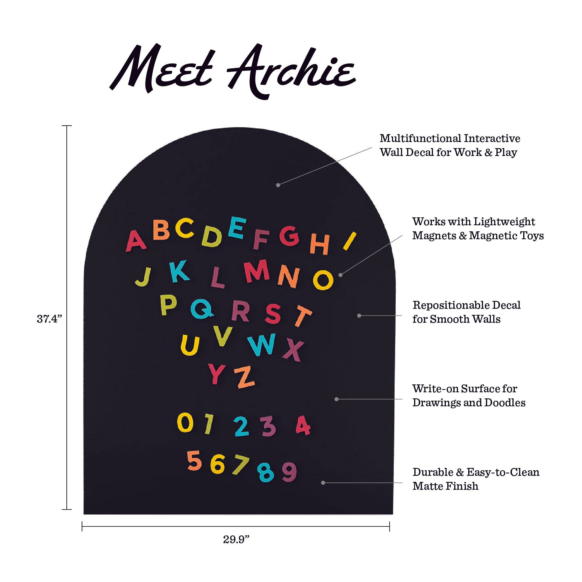 Black Magnetic Arch Wall Decal