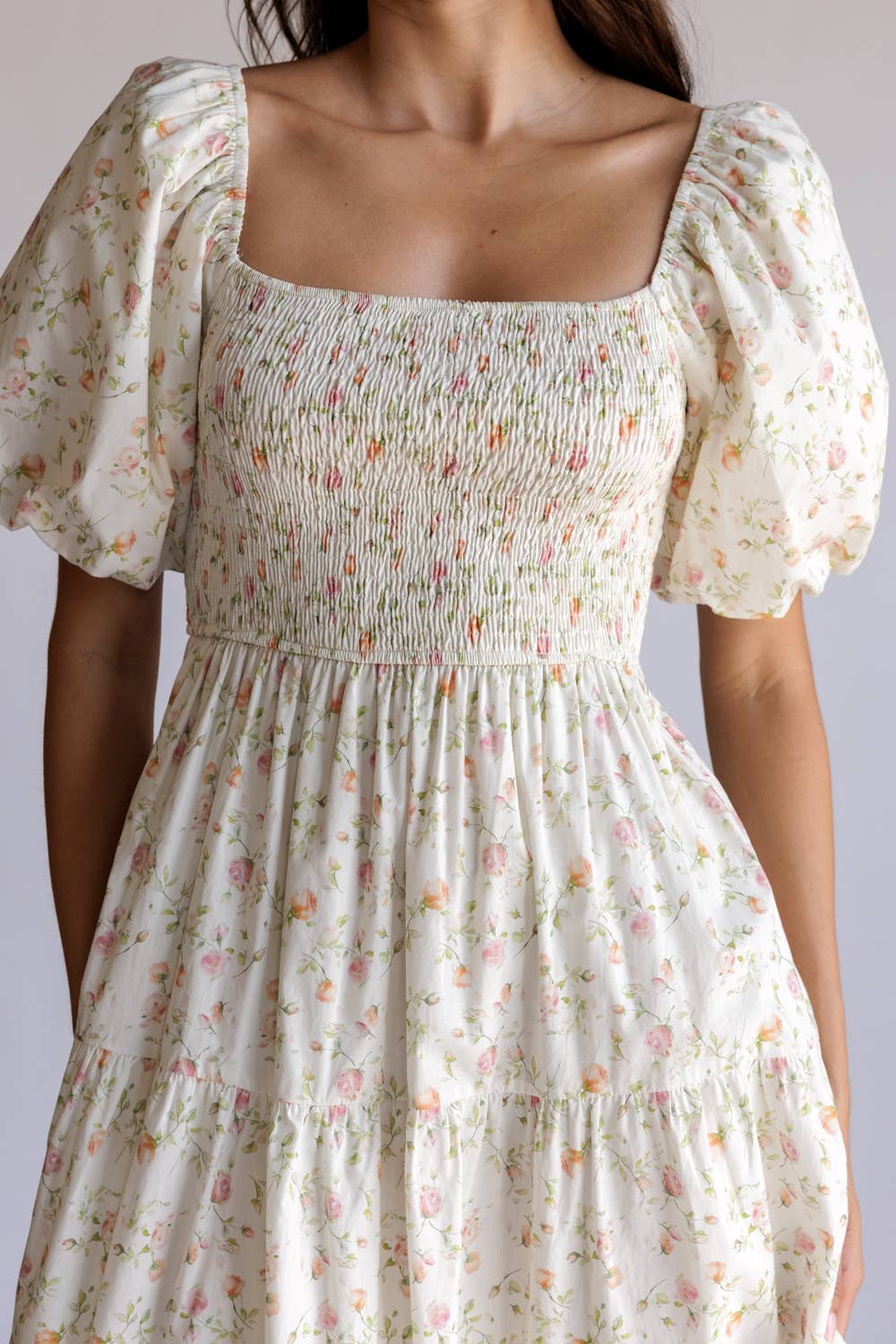 Penelope Floral Smocked Midi Dress