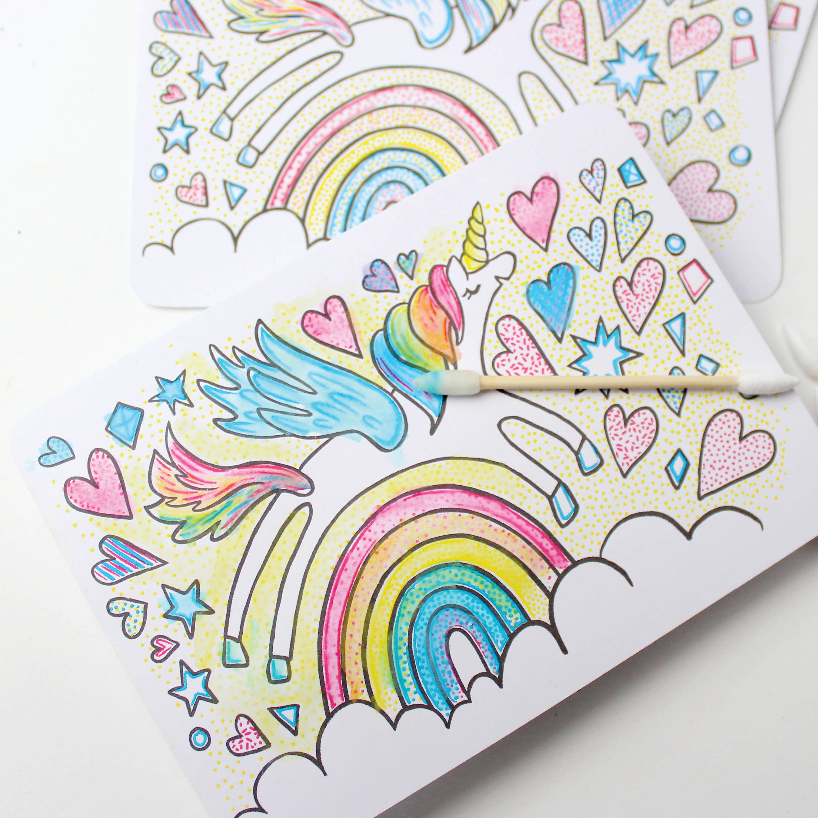 Paint with Water Valentine Cards | Unicorn