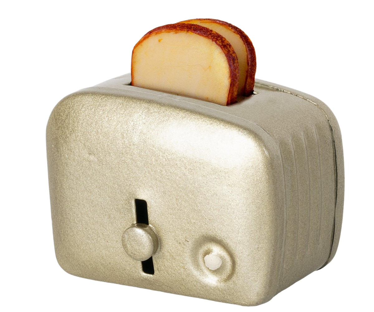 Miniature Toaster & Bread, Silver