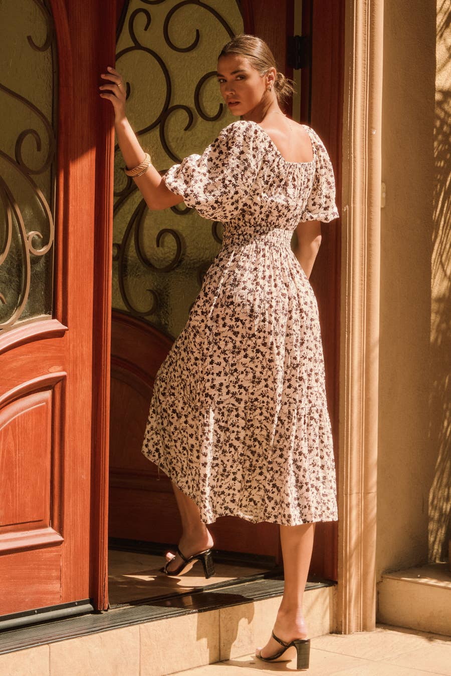 Ditsy Flower Printed Midi Dress