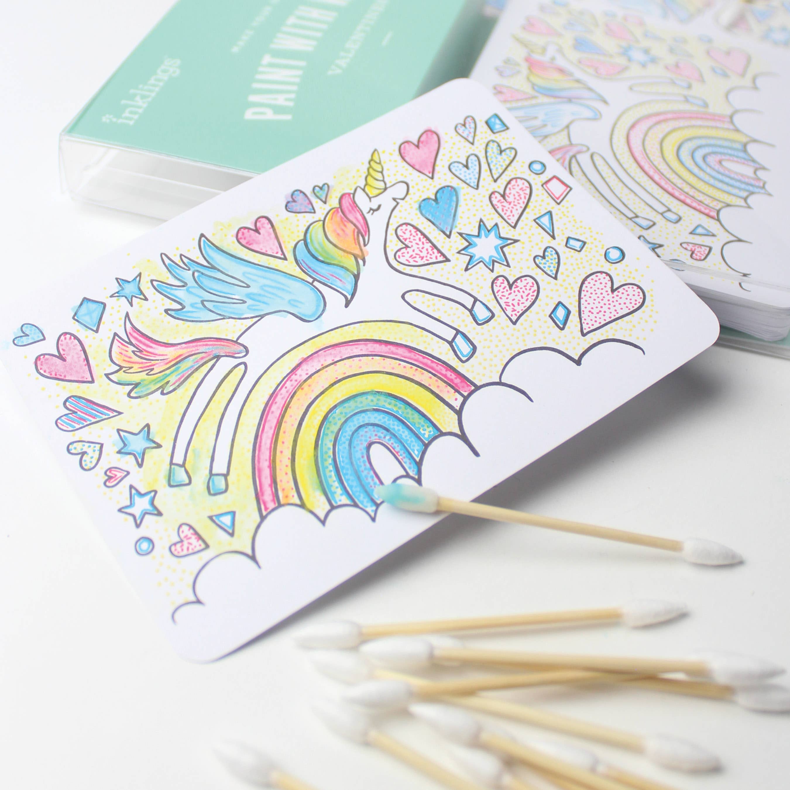 Paint with Water Valentine Cards | Unicorn