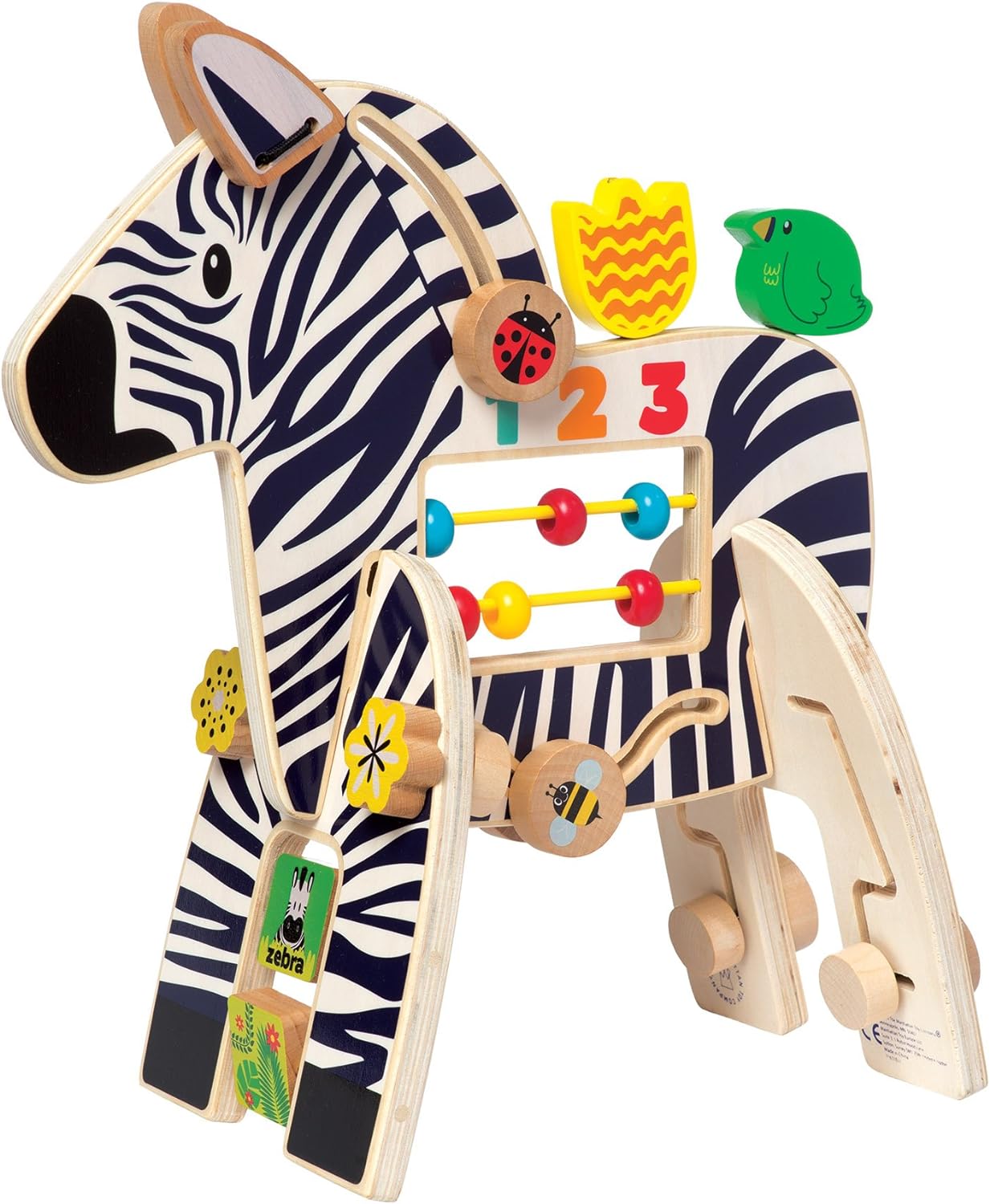 Safari Zebra Wooden Toddler Activity Toy
