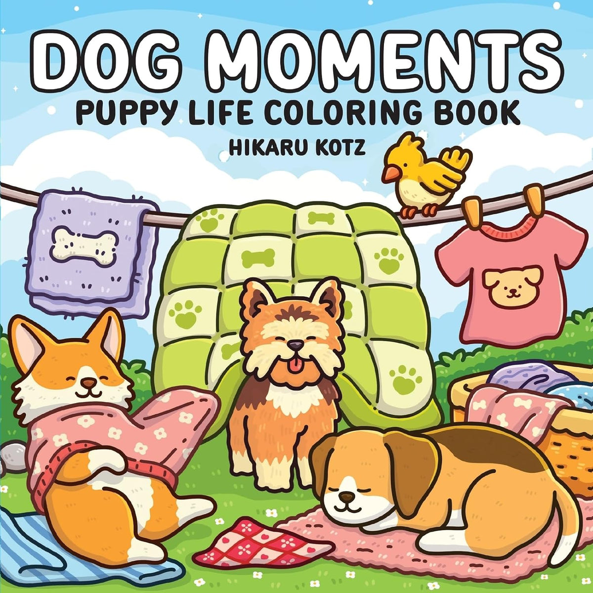 Dog Moments: Puppy Life Coloring Book for Adults and Teens