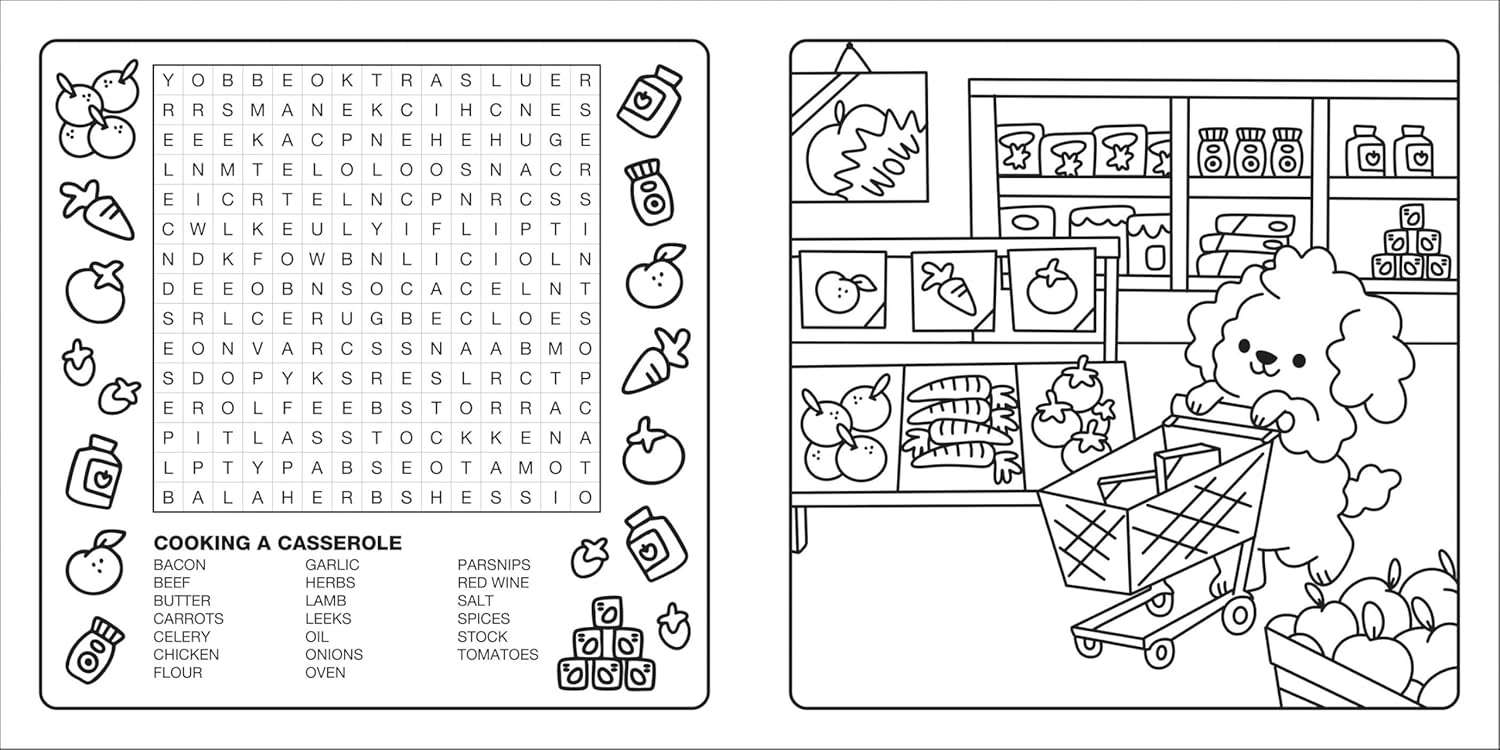 Clever Cuties: Cozy Coloring & Word Search