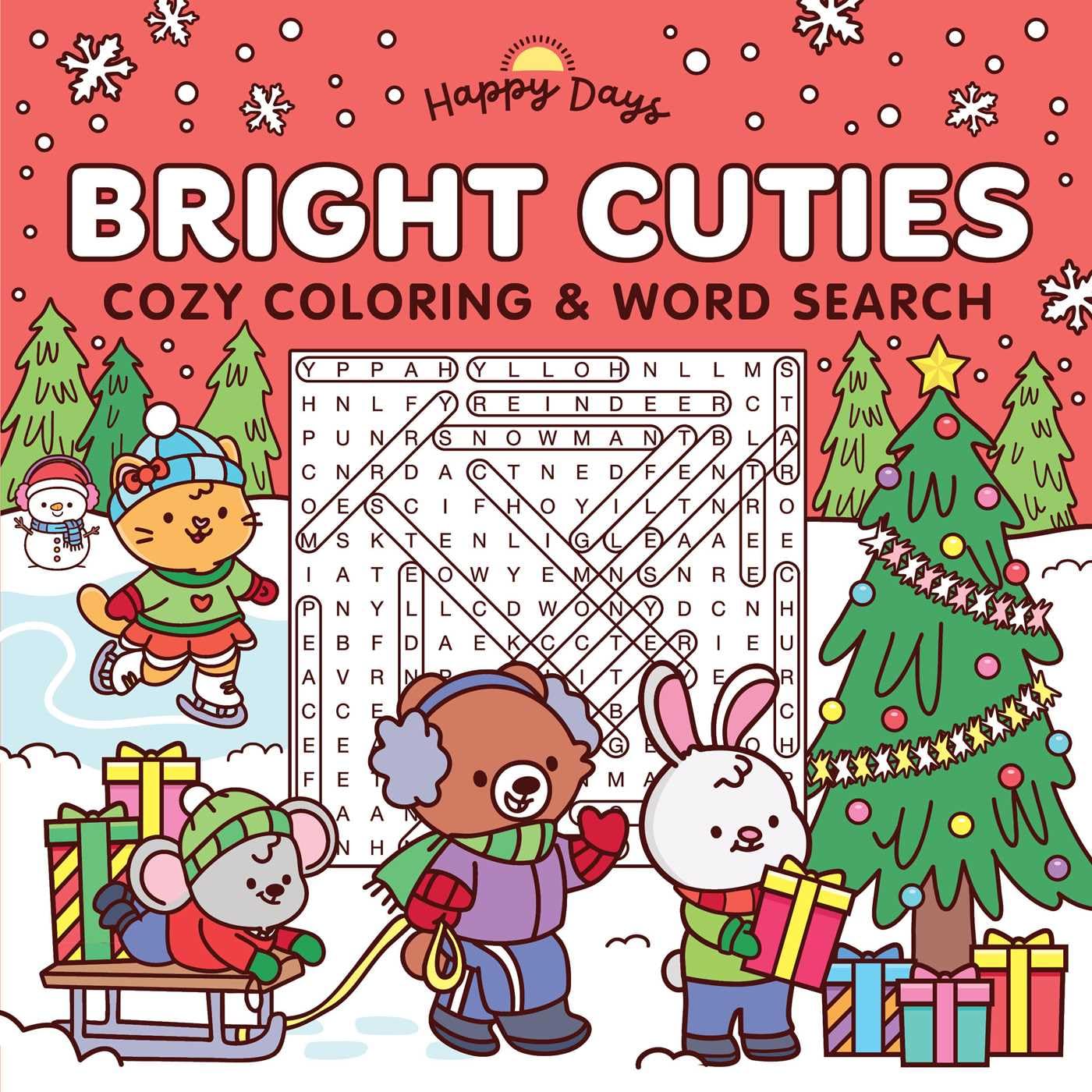 Bright Cuties: Christmas Cozy Coloring & Word Search