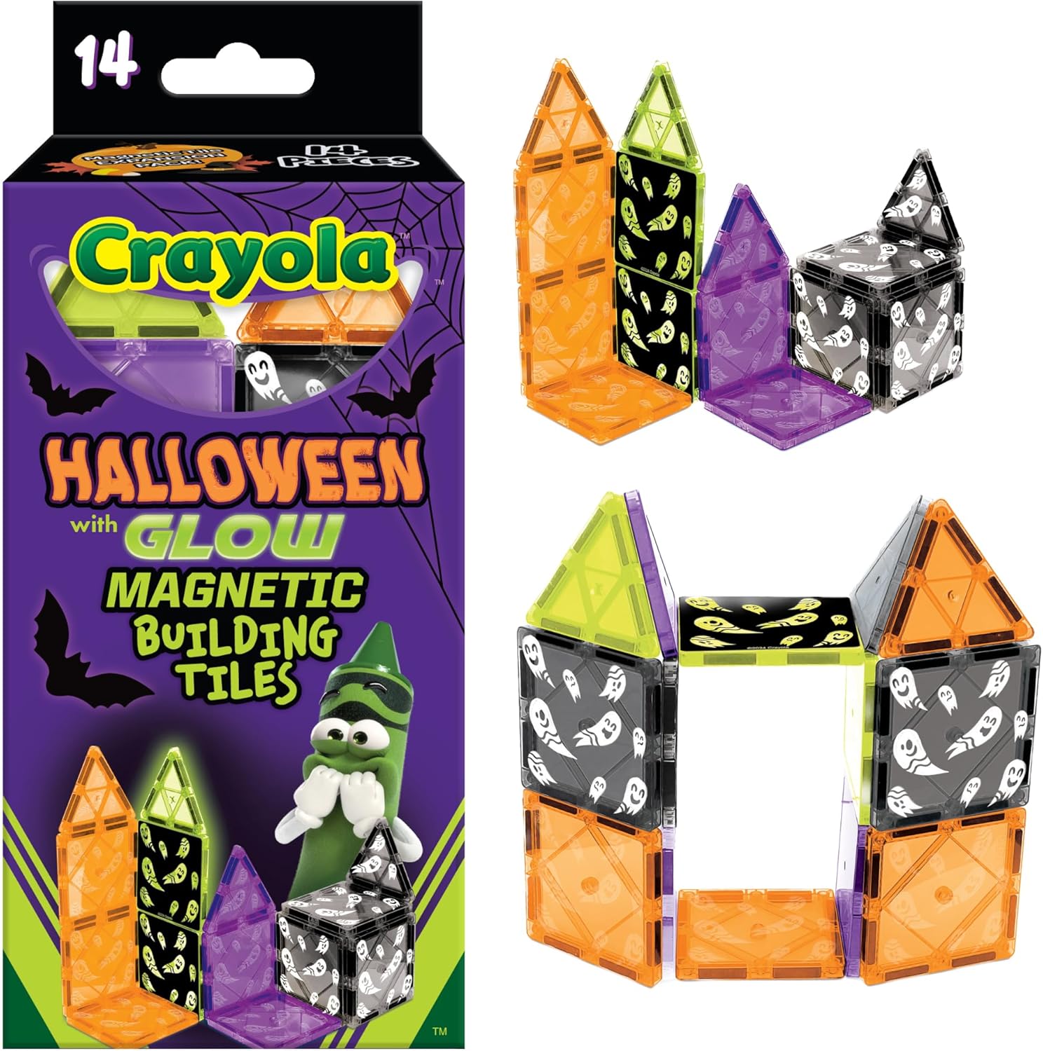 Crayola Halloween Glow in The Dark Magnetic Tiles Set