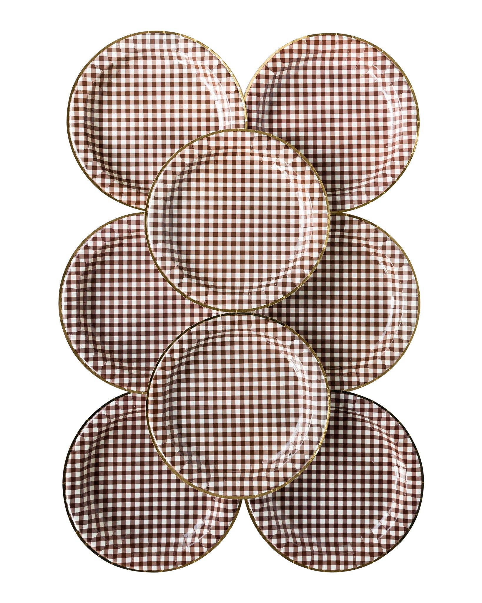 Harvest Brown Gingham Plate