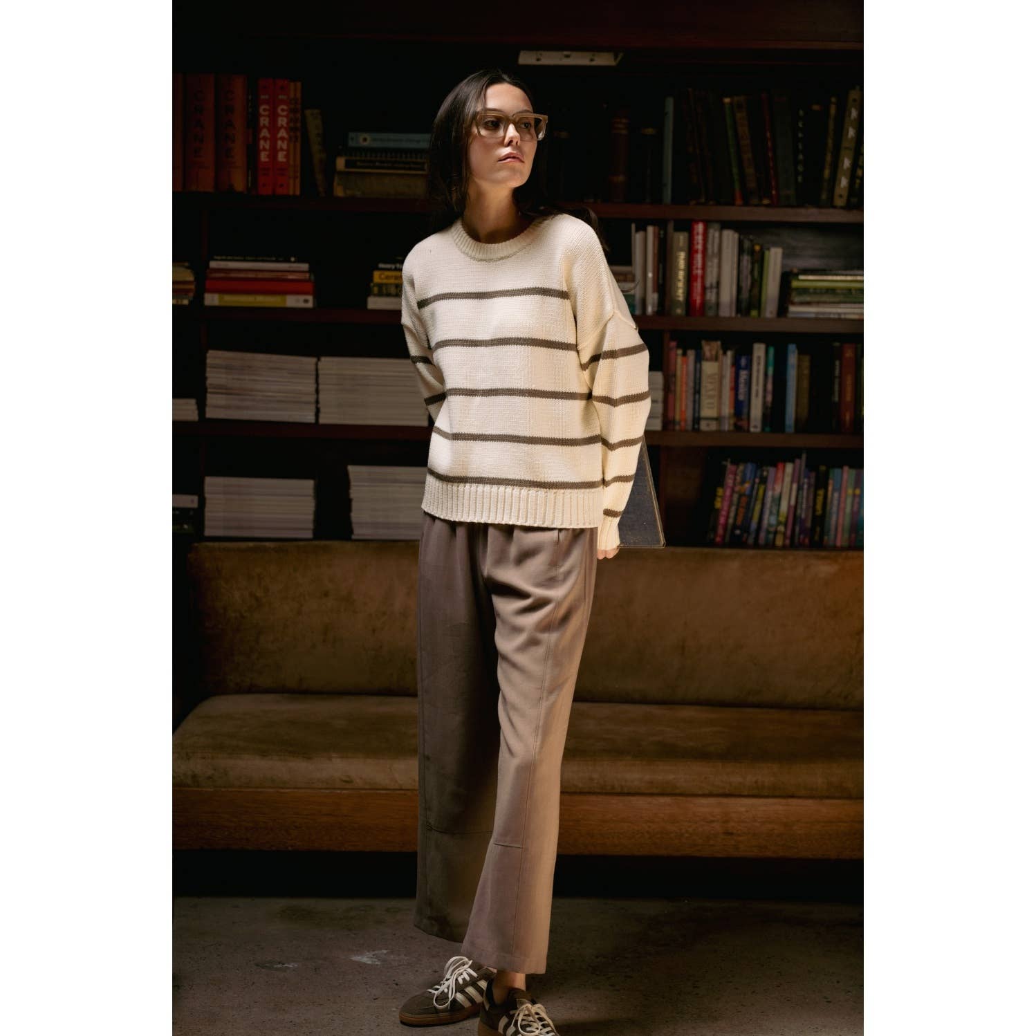 Stripe Cew Neck Pullover
