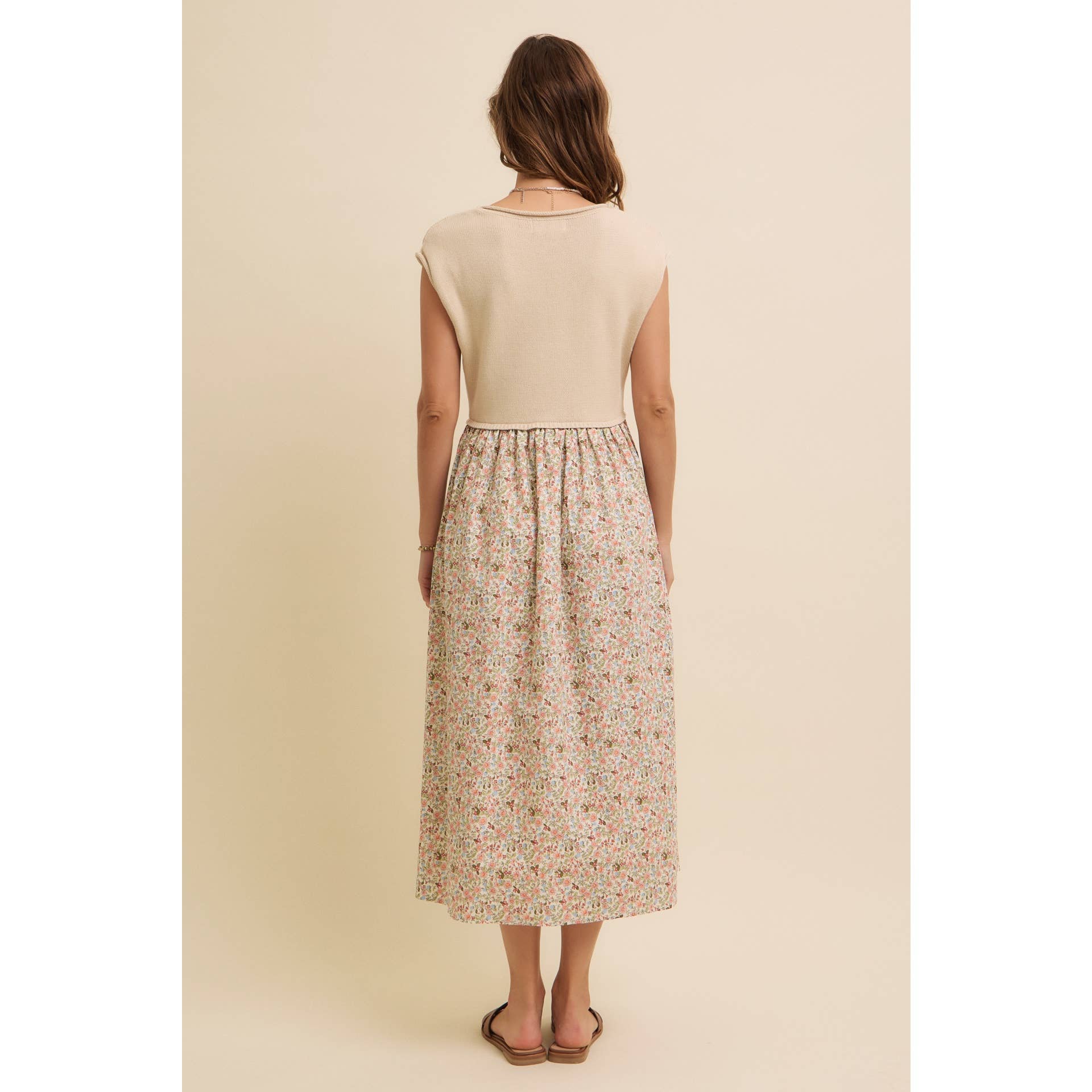 Clara Midi Dress with Sweater Vest