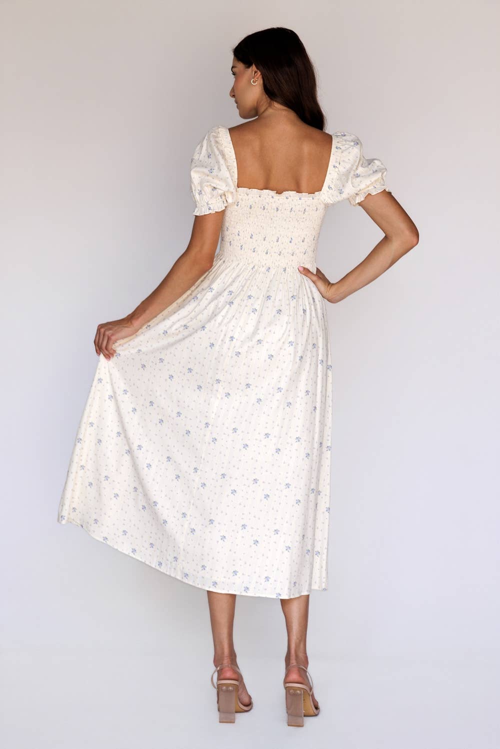 Ivy Smocked Floral Midi Dress - LAST ONE S