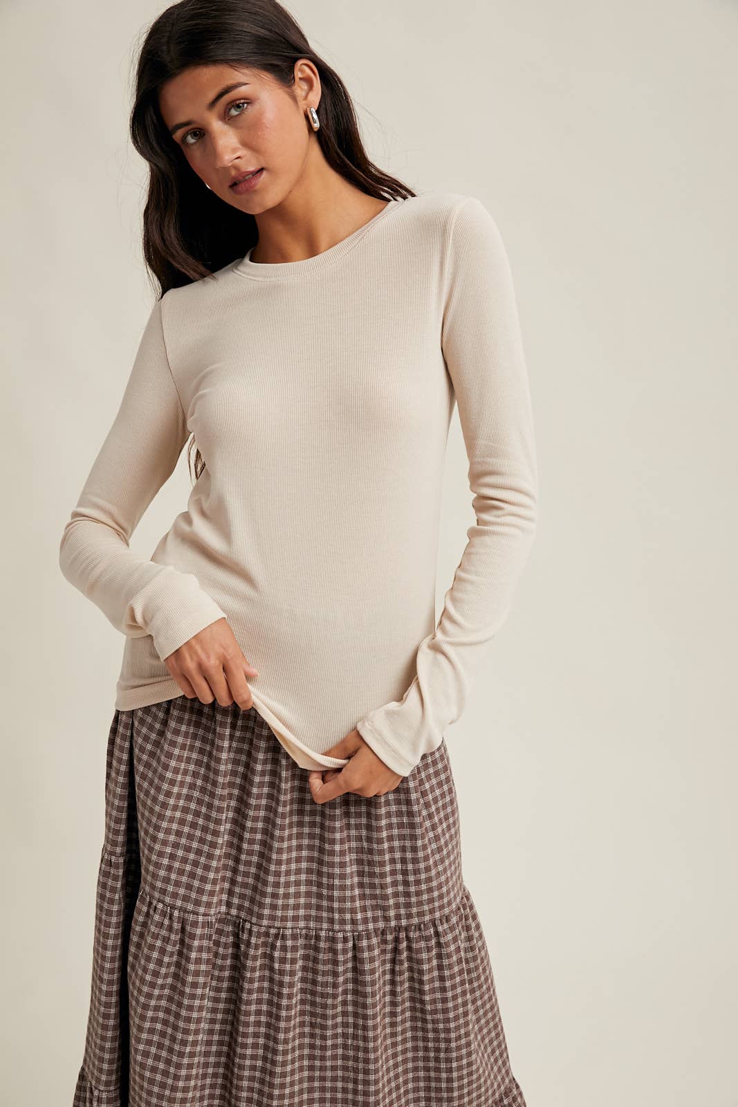 Wren Ribbed Long Sleeve || Oatmeal