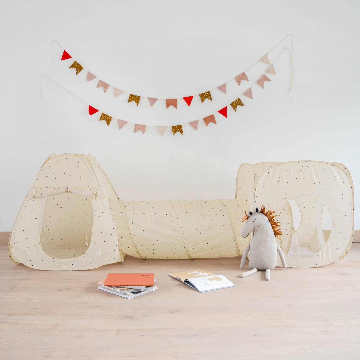 3-in-1 Play Tent & Tunnel Set || Terrazzo Beige