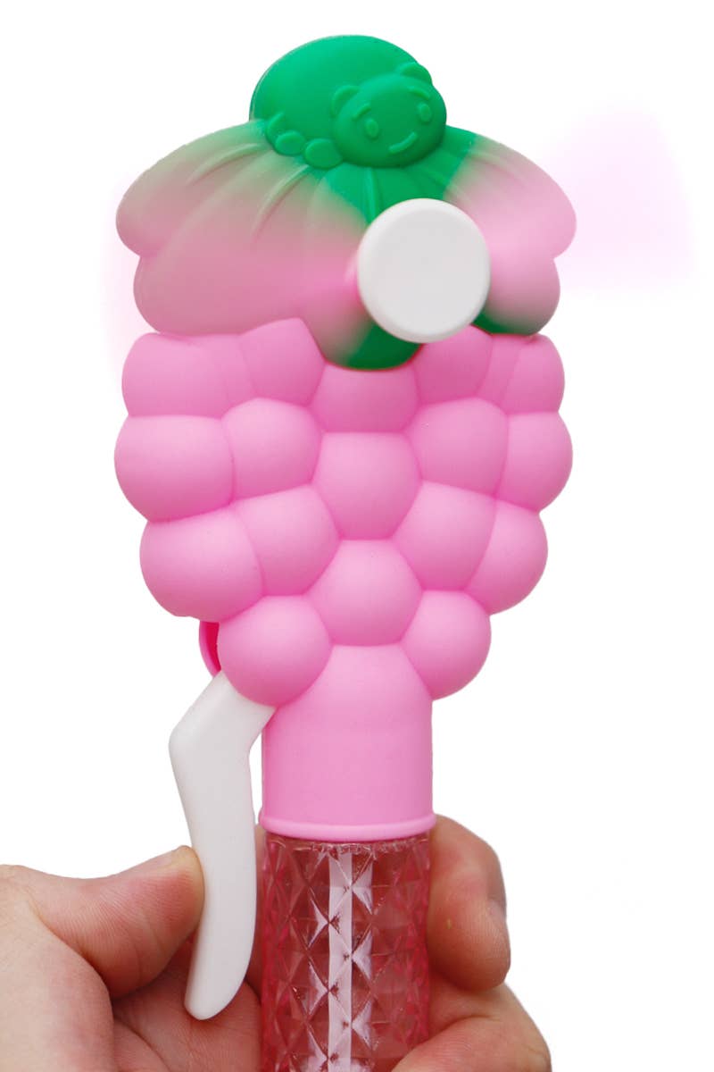 Grapes Travel Size Manual Pressure Hand-Held Fan Bubble Wand