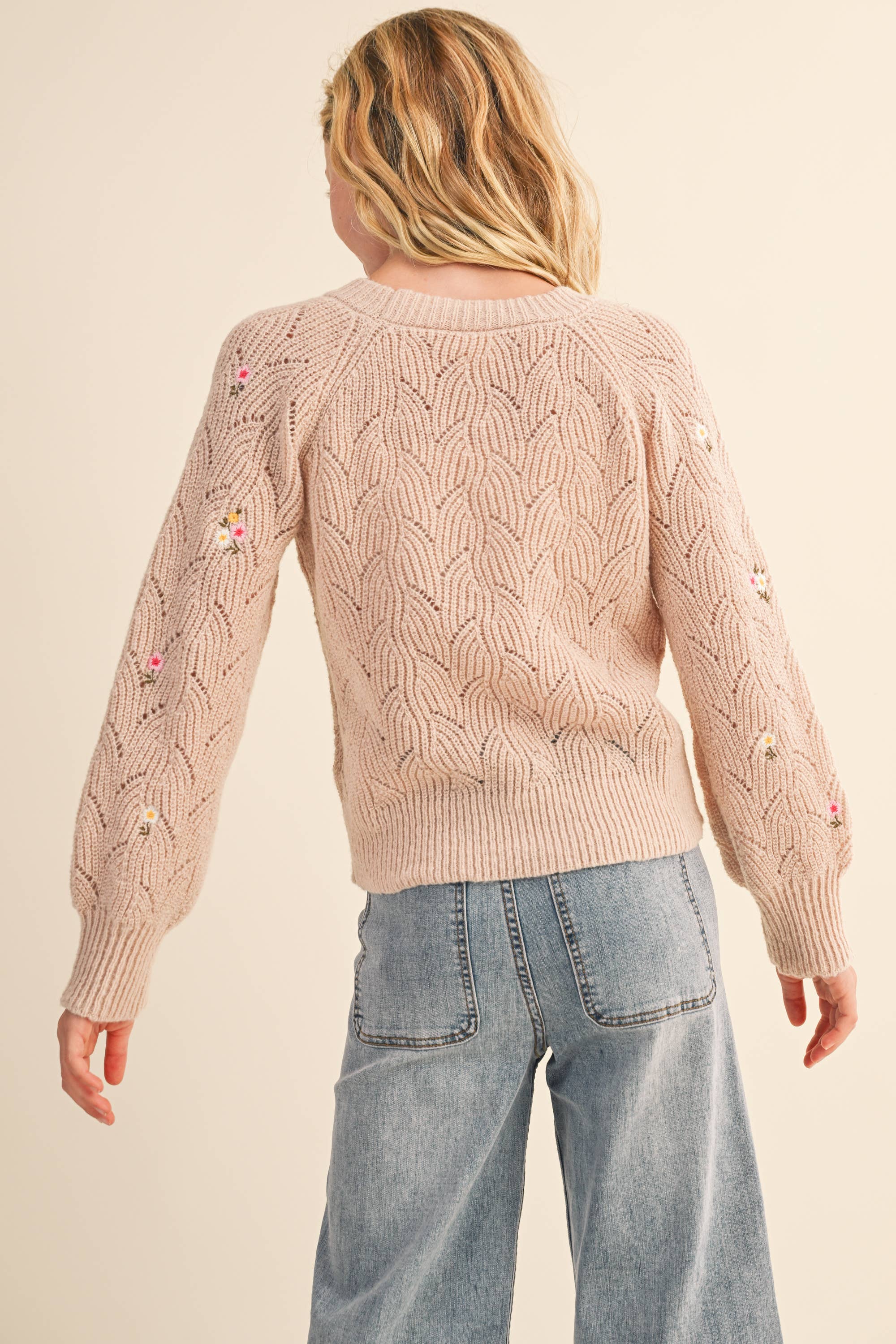 Tween Raglan Floral Sweater