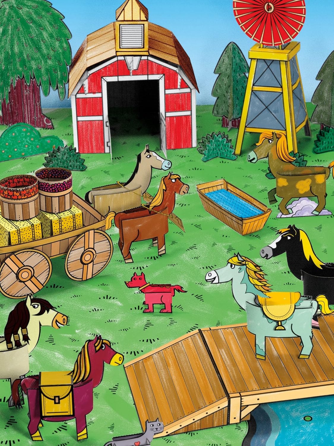 Color, Cut, Create Play Sets: Horse Ranch