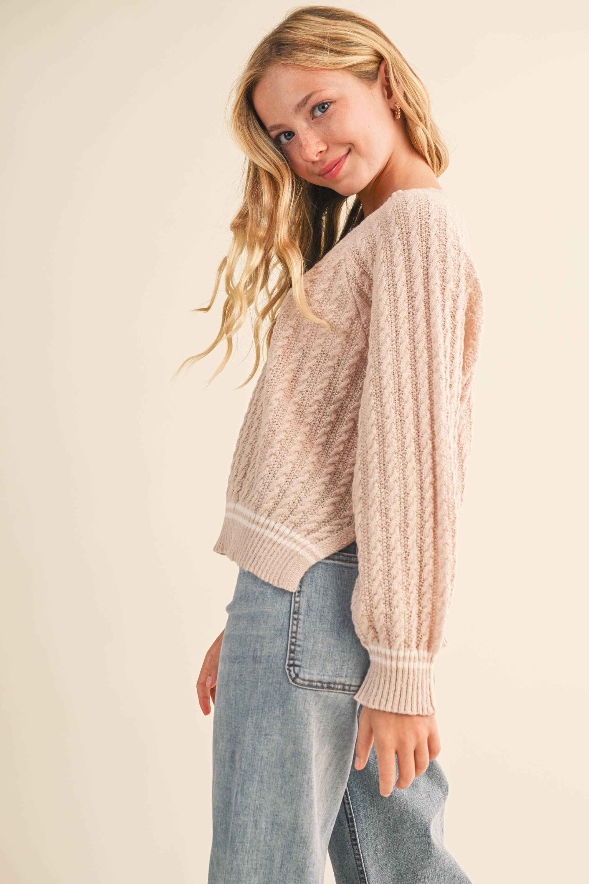 Tween Cable Sweater