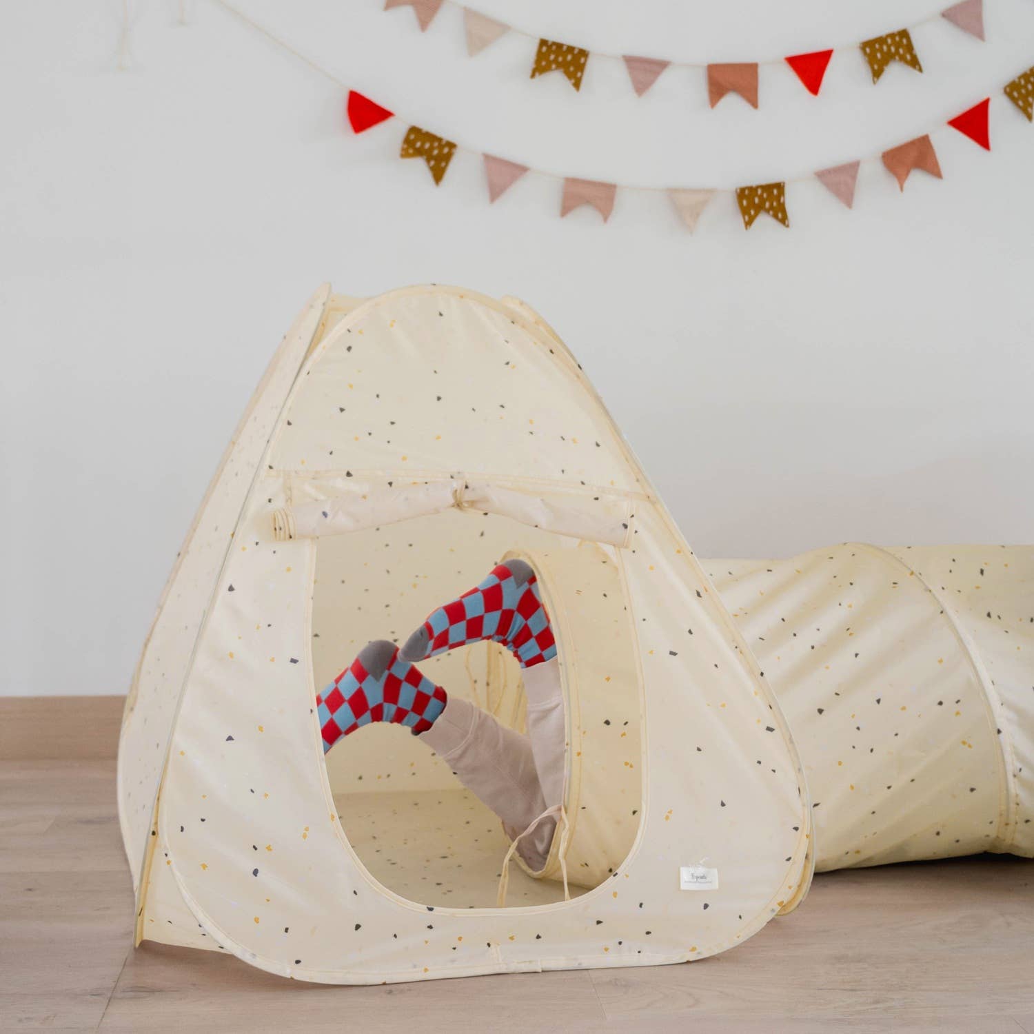 3-in-1 Play Tent & Tunnel Set || Terrazzo Beige