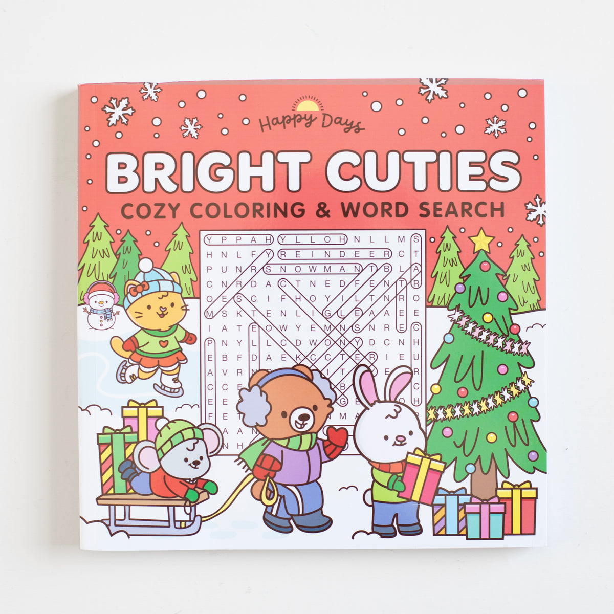Bright Cuties: Christmas Cozy Coloring & Word Search