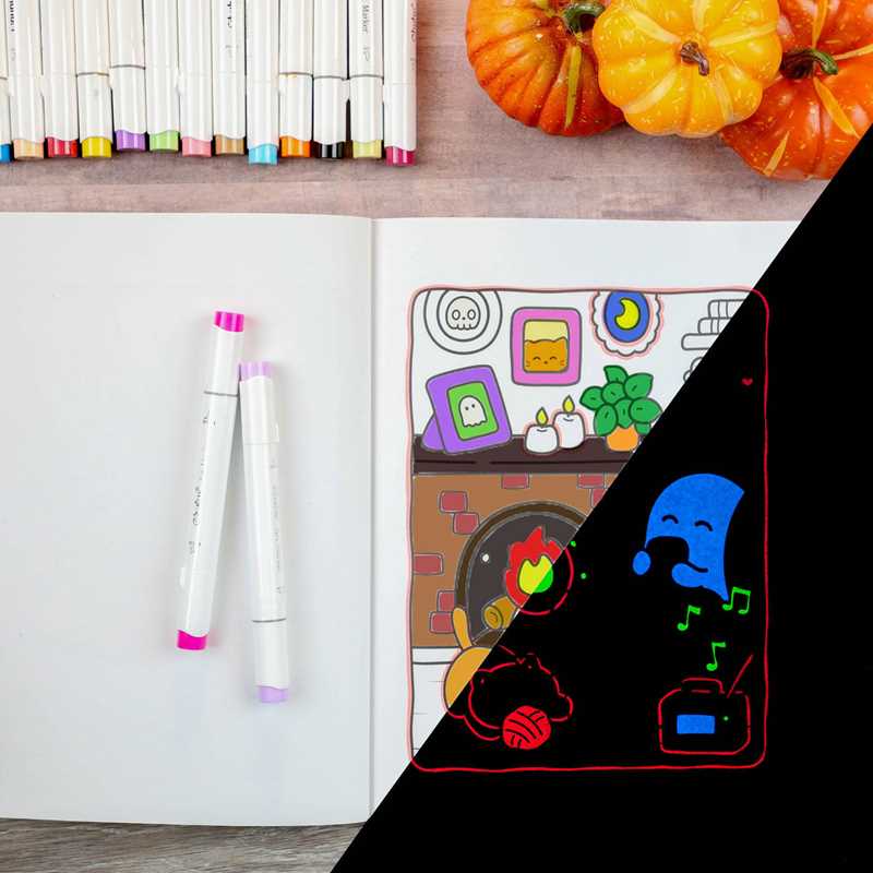 Cozy Nightmare Glow-in-the-Dark Coloring