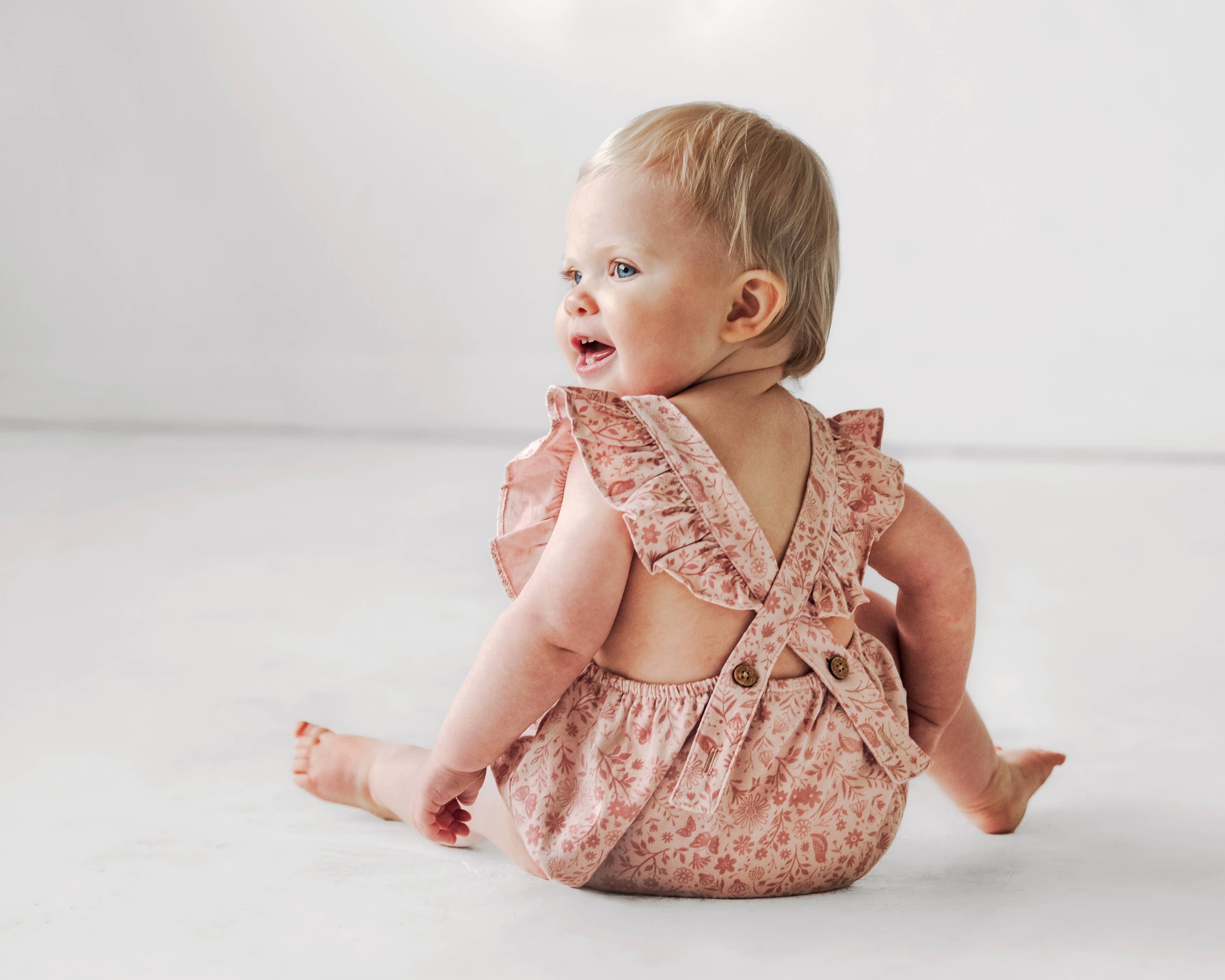 Overall Flutter Romper || Birds and Butterflies