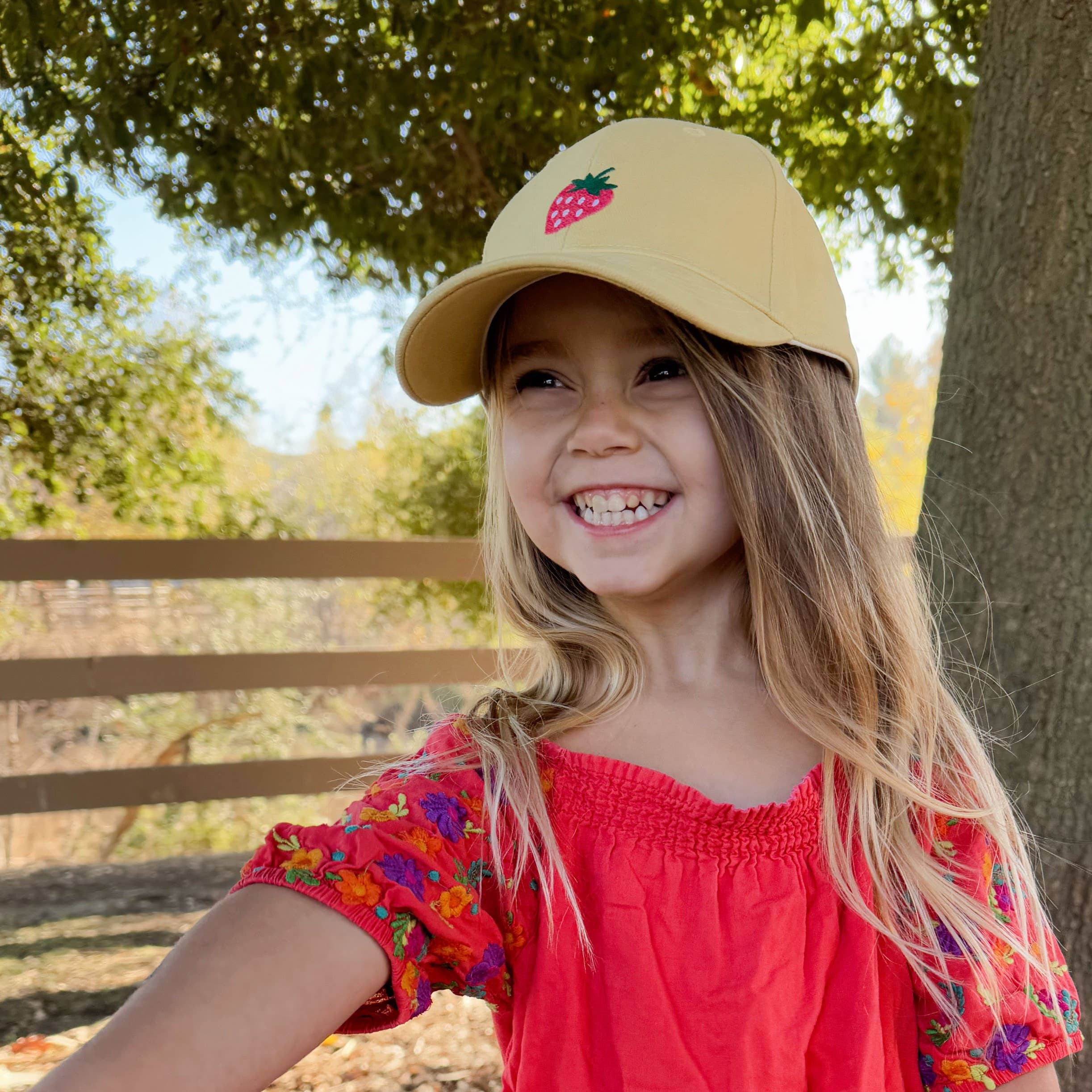 Kids Baseball Hat - Red Strawberry