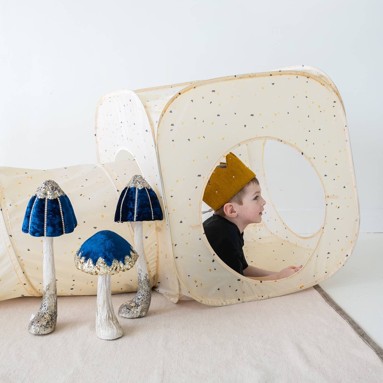 3-in-1 Play Tent & Tunnel Set || Terrazzo Beige