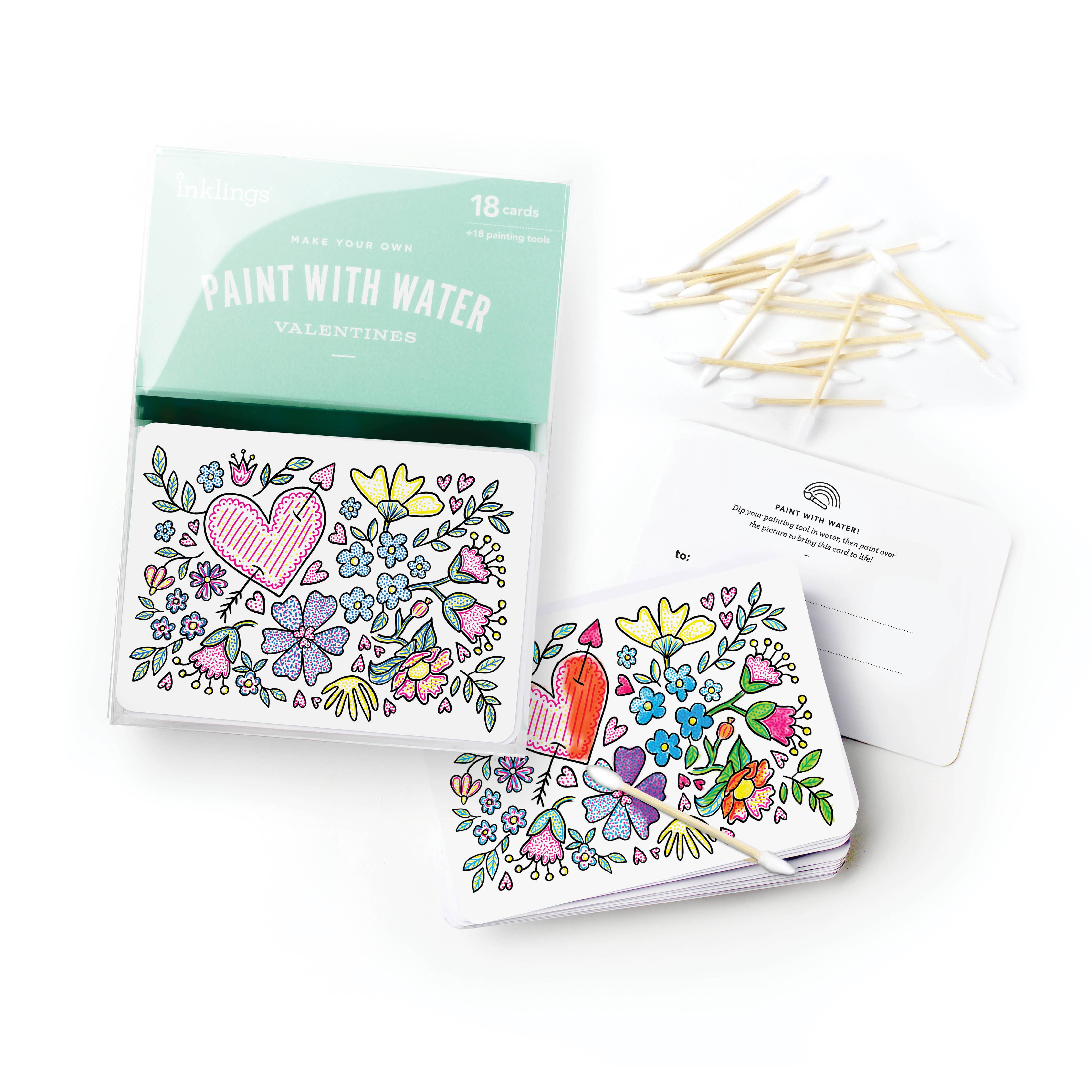 Paint with Water Valentine Cards | Floral