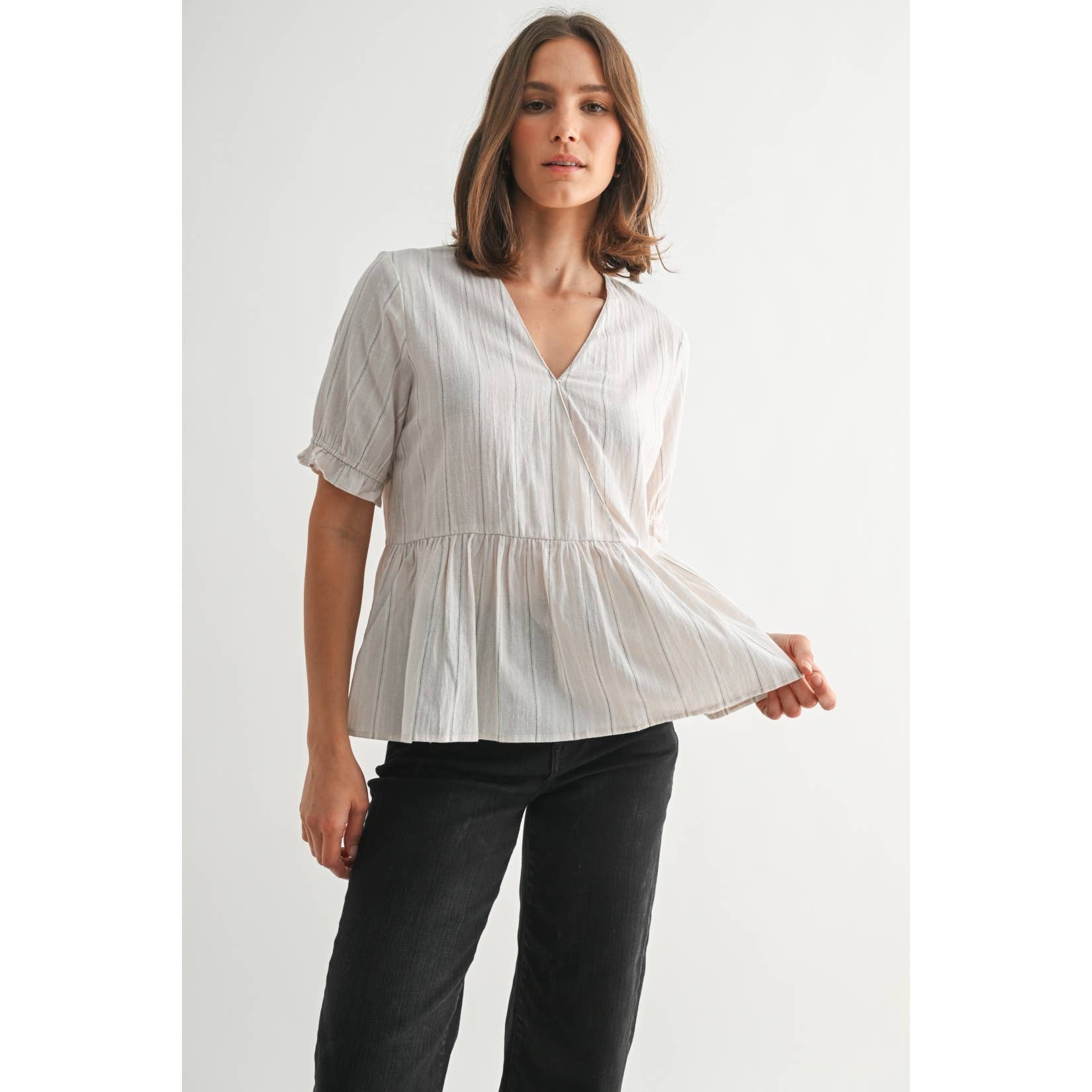 Striped Peplum Top