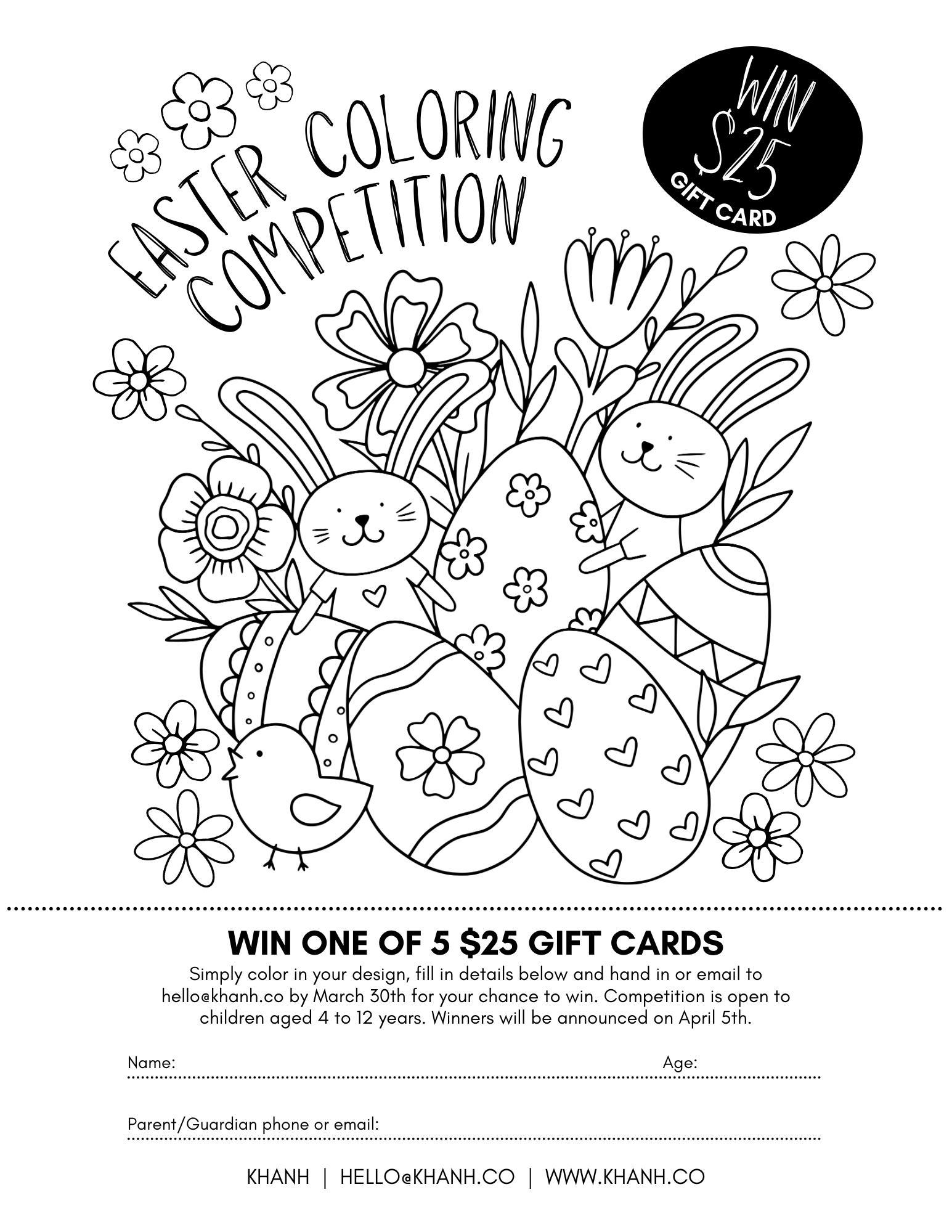 Khanh Easter Coloring Competition