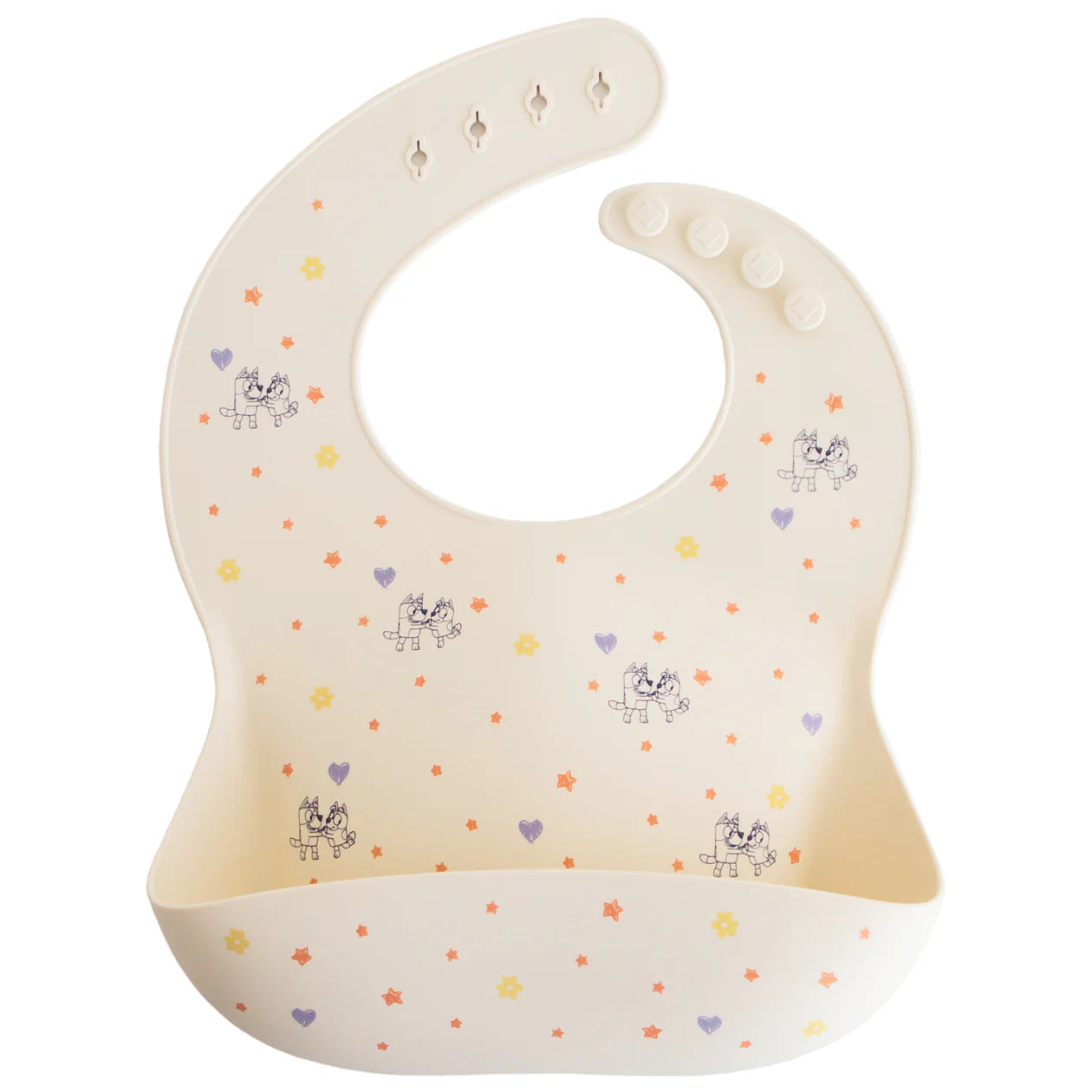 Bluey x Mushie Silicone Baby Bib || Bluey Ivory